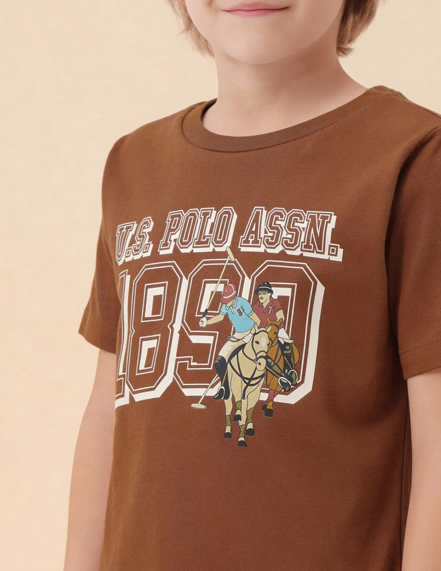 Boys Rust Cotton Graphic Print Regular Fit T-Shirt