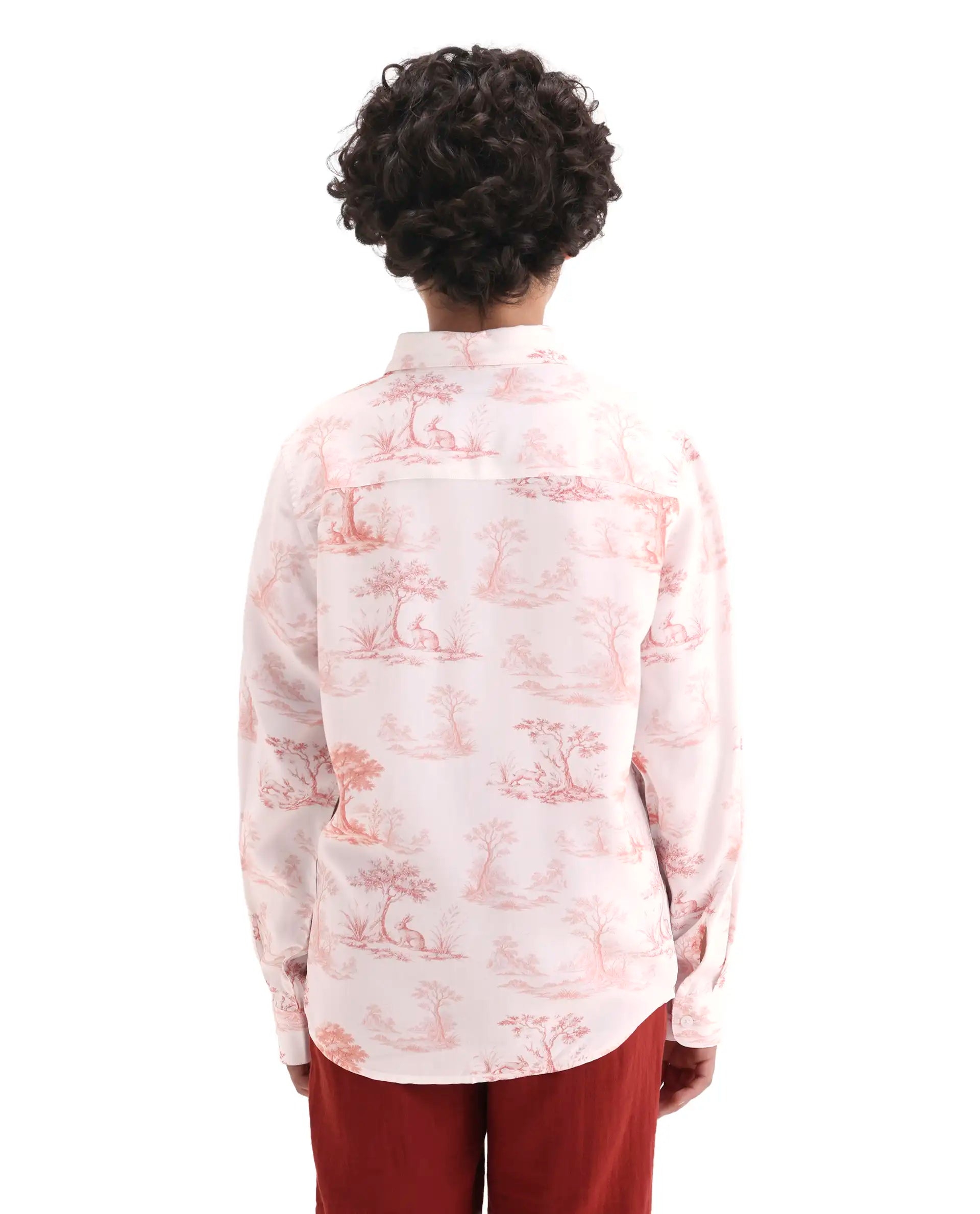 Rare Ones Boys Rust Viscose Regular Fit Casual Shirt