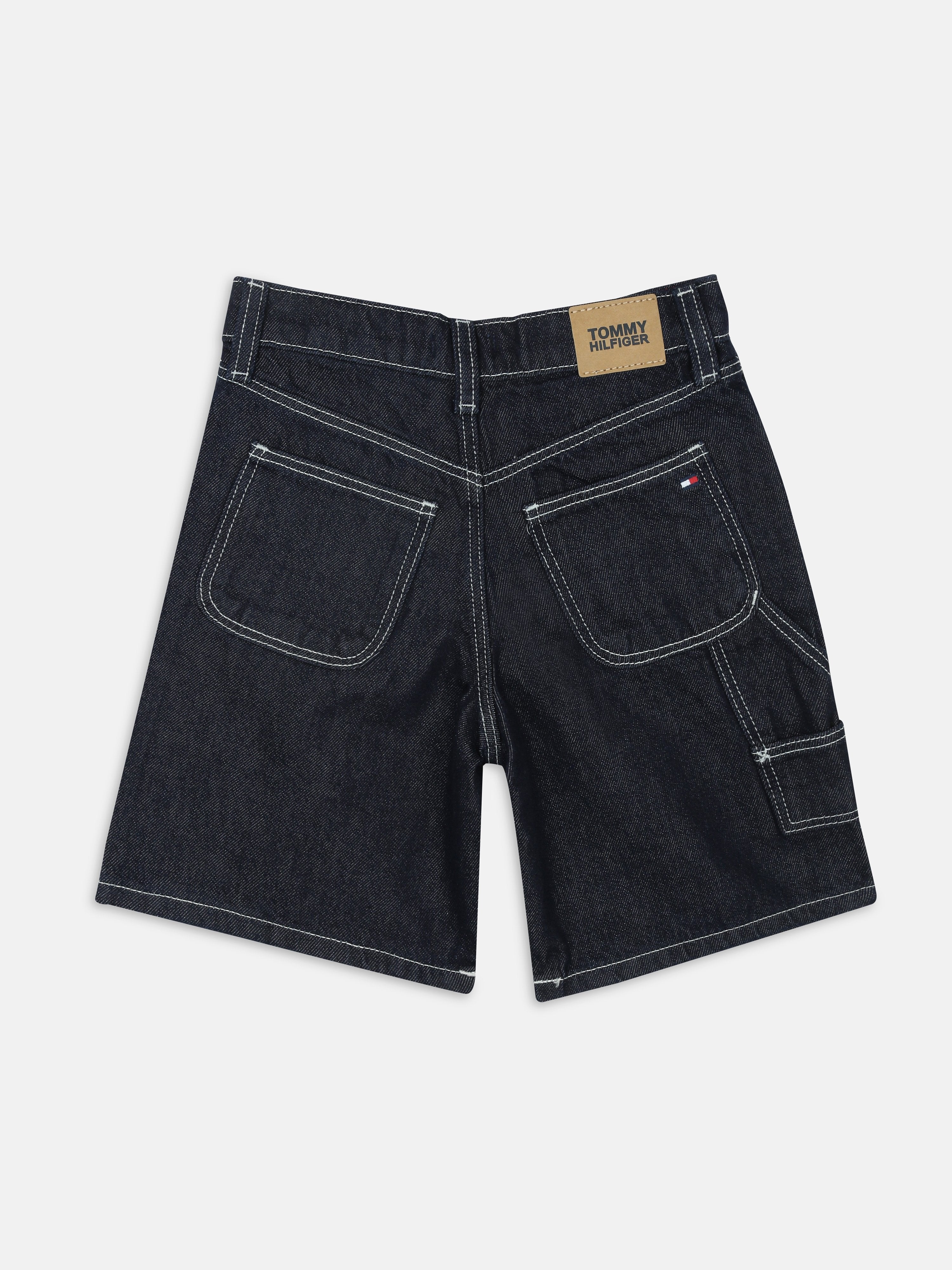 Girls Dark Blue Loose Fit Straight Non-Denim Pants