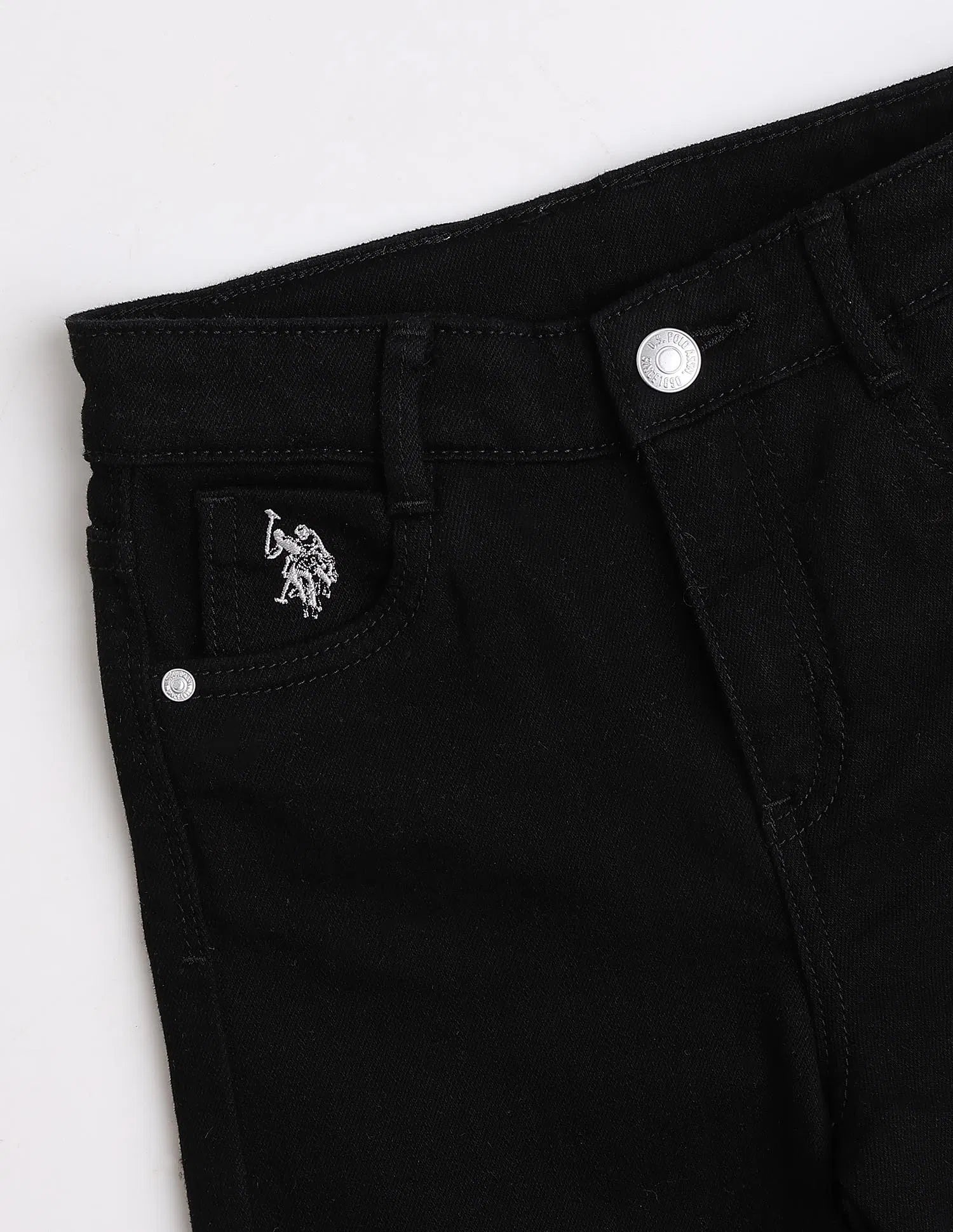 Girls Black Cotton Wide Leg Fit Jeans