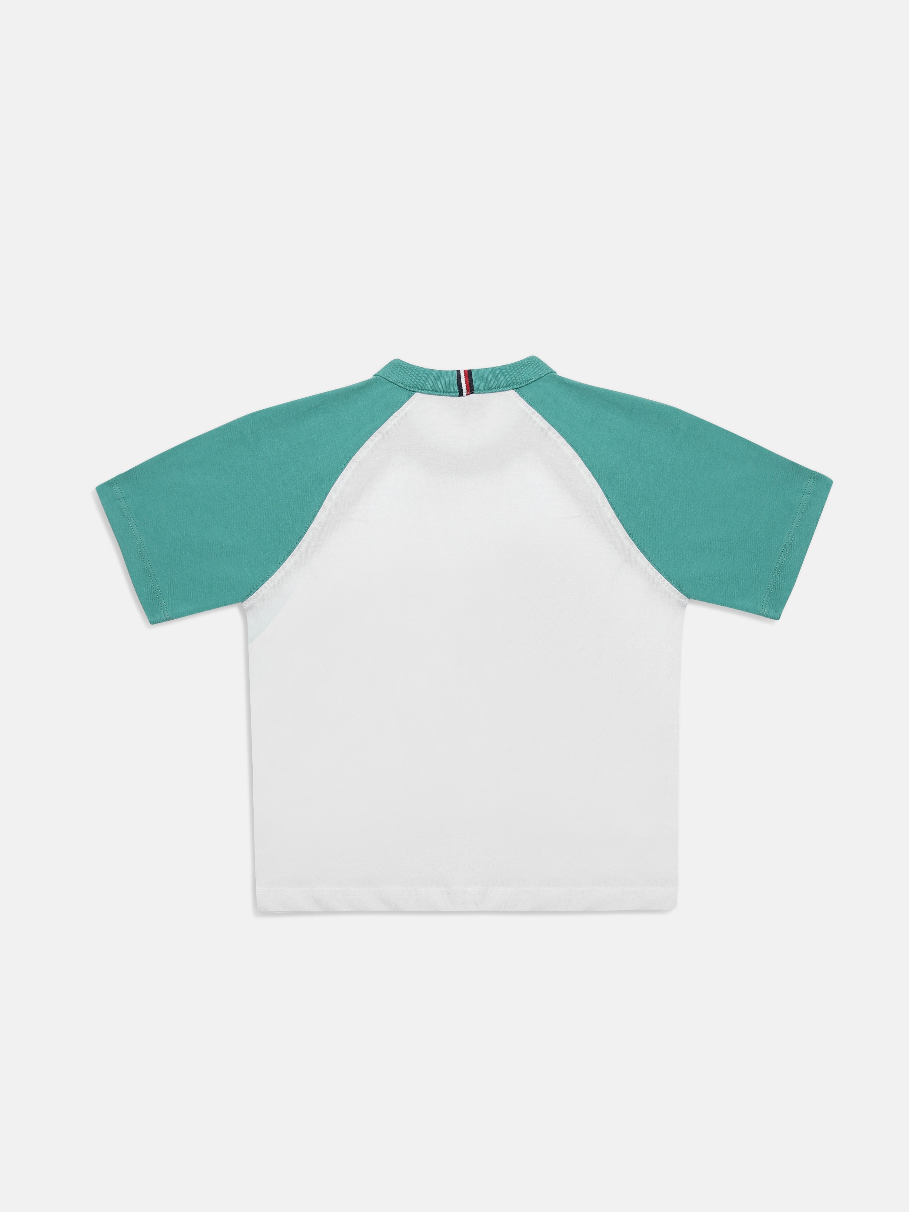 Boys White Graphic Crew Neck Regular Fit Cotton Knit Top