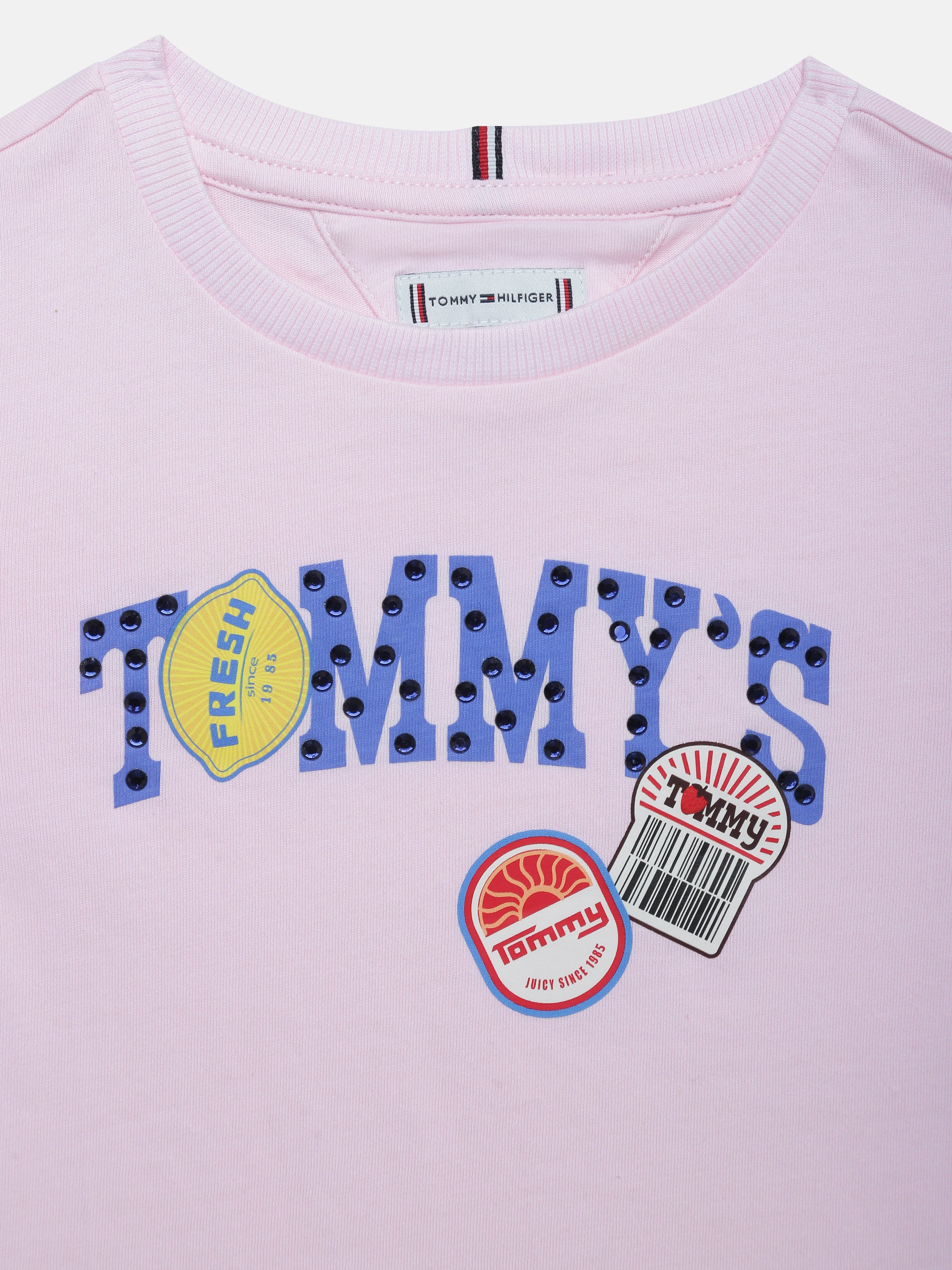 Girls Pink Regenerative Cotton Logo Casual Knit Top