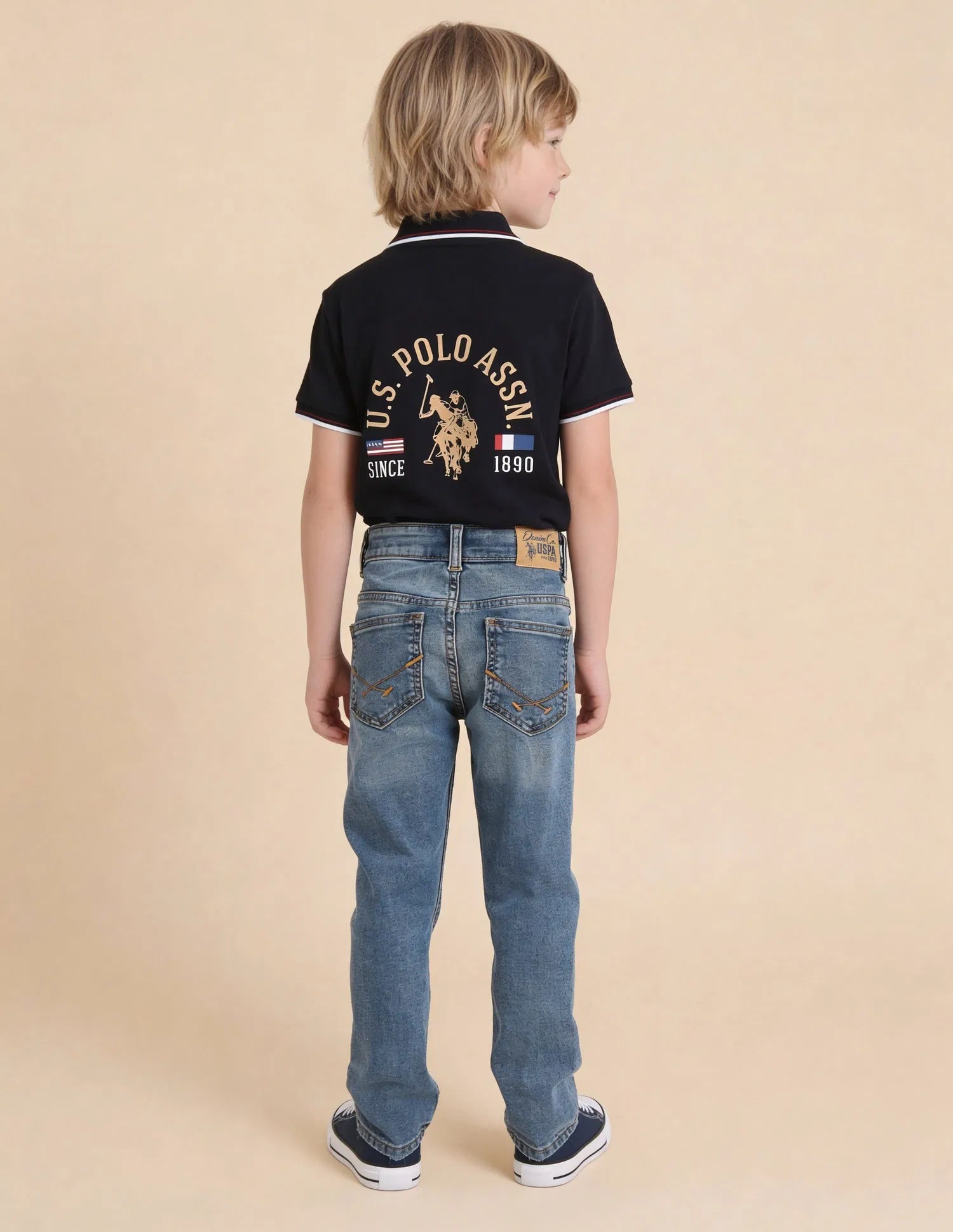 Boys Blue Cotton Blend Whiskered Slim Fit Jeans