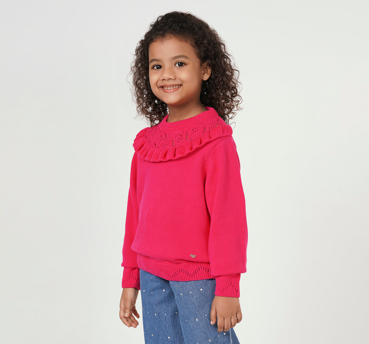 Sweater with Ruffles Pink