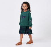 Mock Layer Looper Dress Green