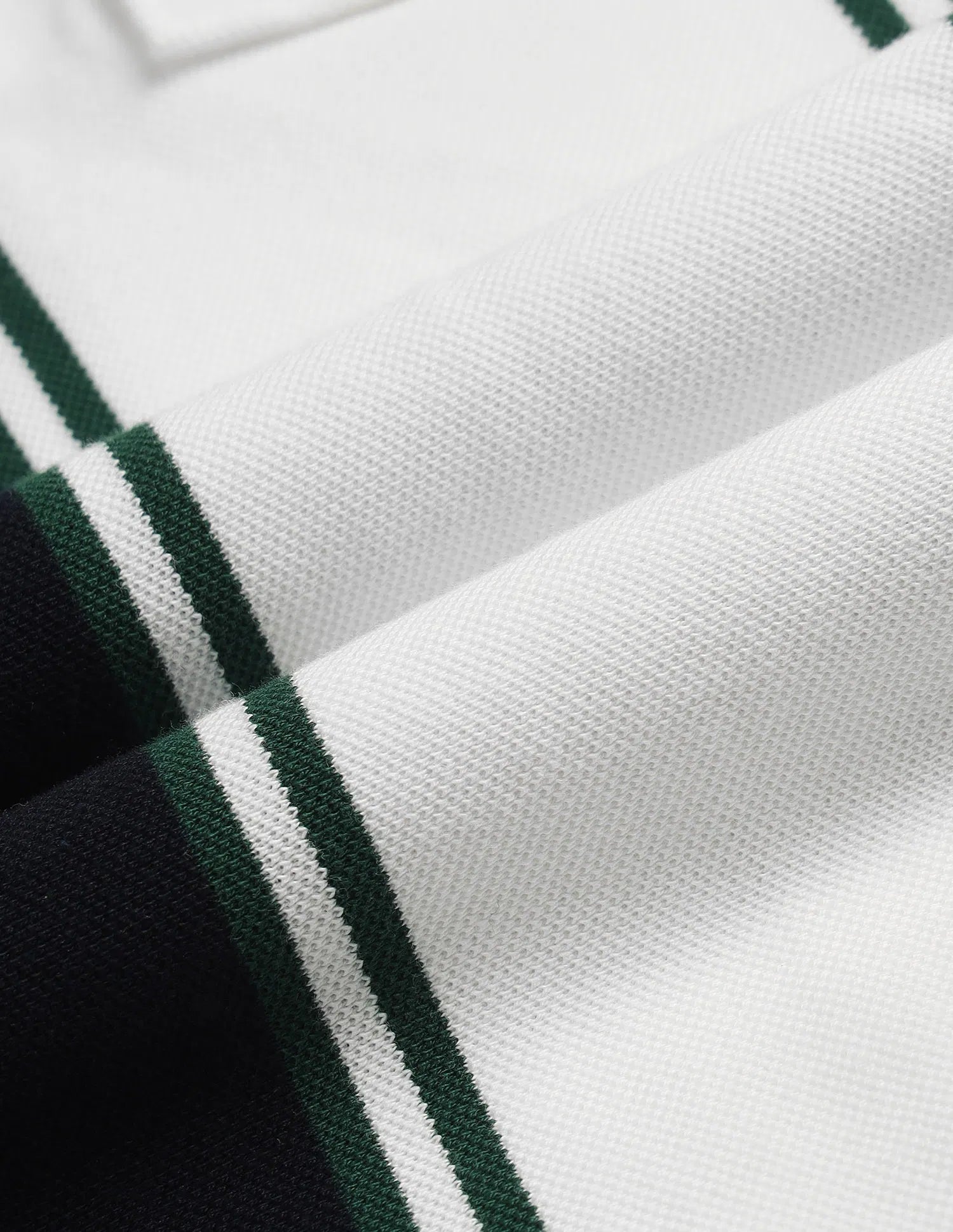 Boys White Cotton Vertical Striped Regular Fit Polo Shirt
