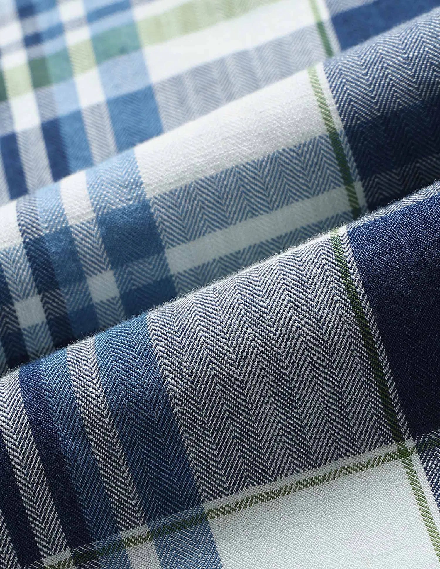 Boys Indigo Tartan Checked Cotton Twill Shirt – Regular Fit