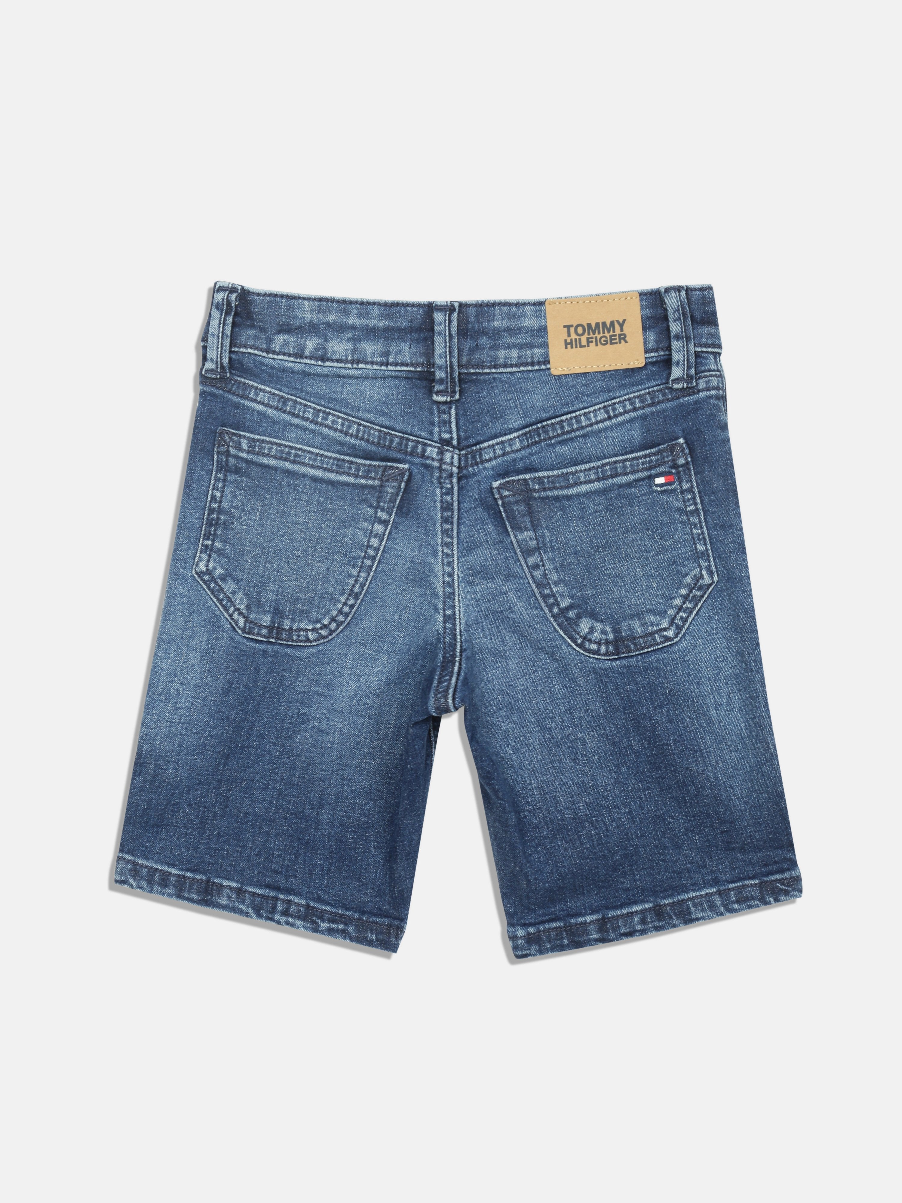 Boys Blue Solid Mid Rise Shorts