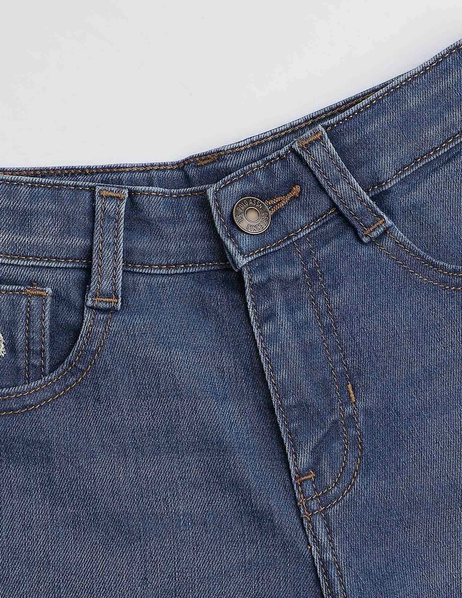 Boys Blue Faded Denim Shorts Regular Fit