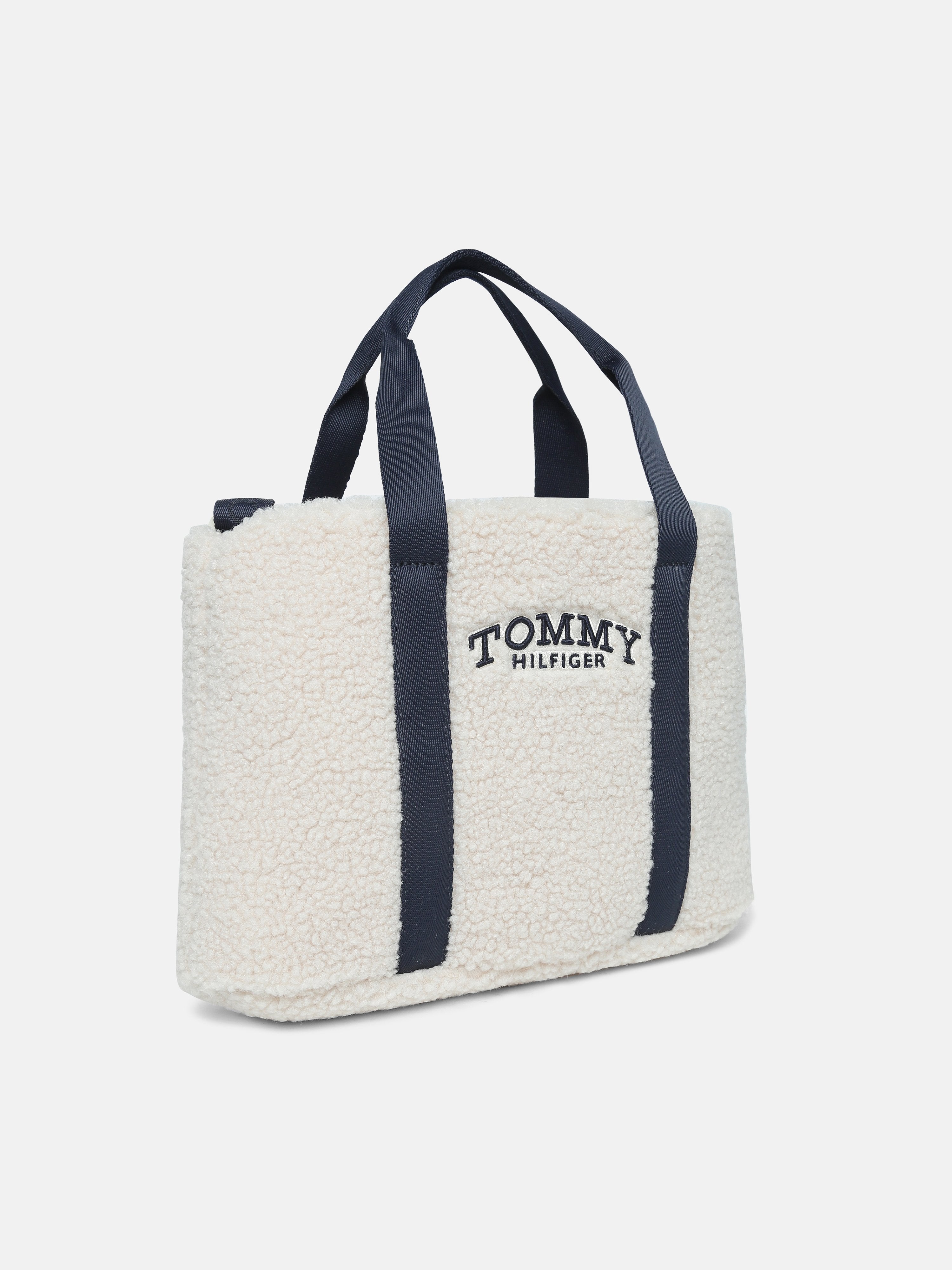 Kids White Logo Recycled Polyester Casual Bag