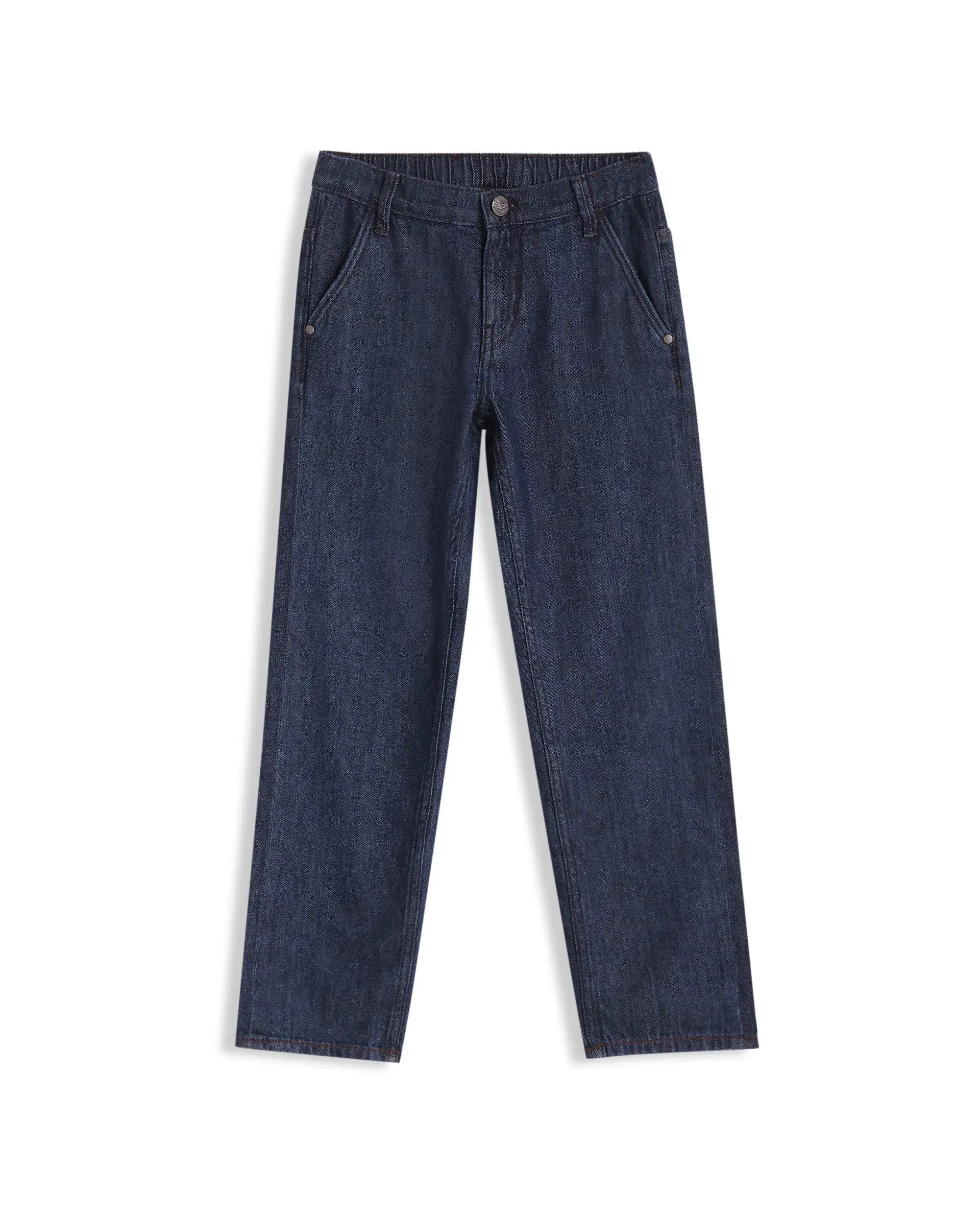 Rare Ones Boys Dark Navy Cotton Regular Fit Jeans