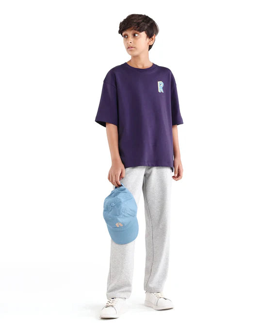 Rare Ones Boys Purple Puff Print Boxy Fit T-Shirt