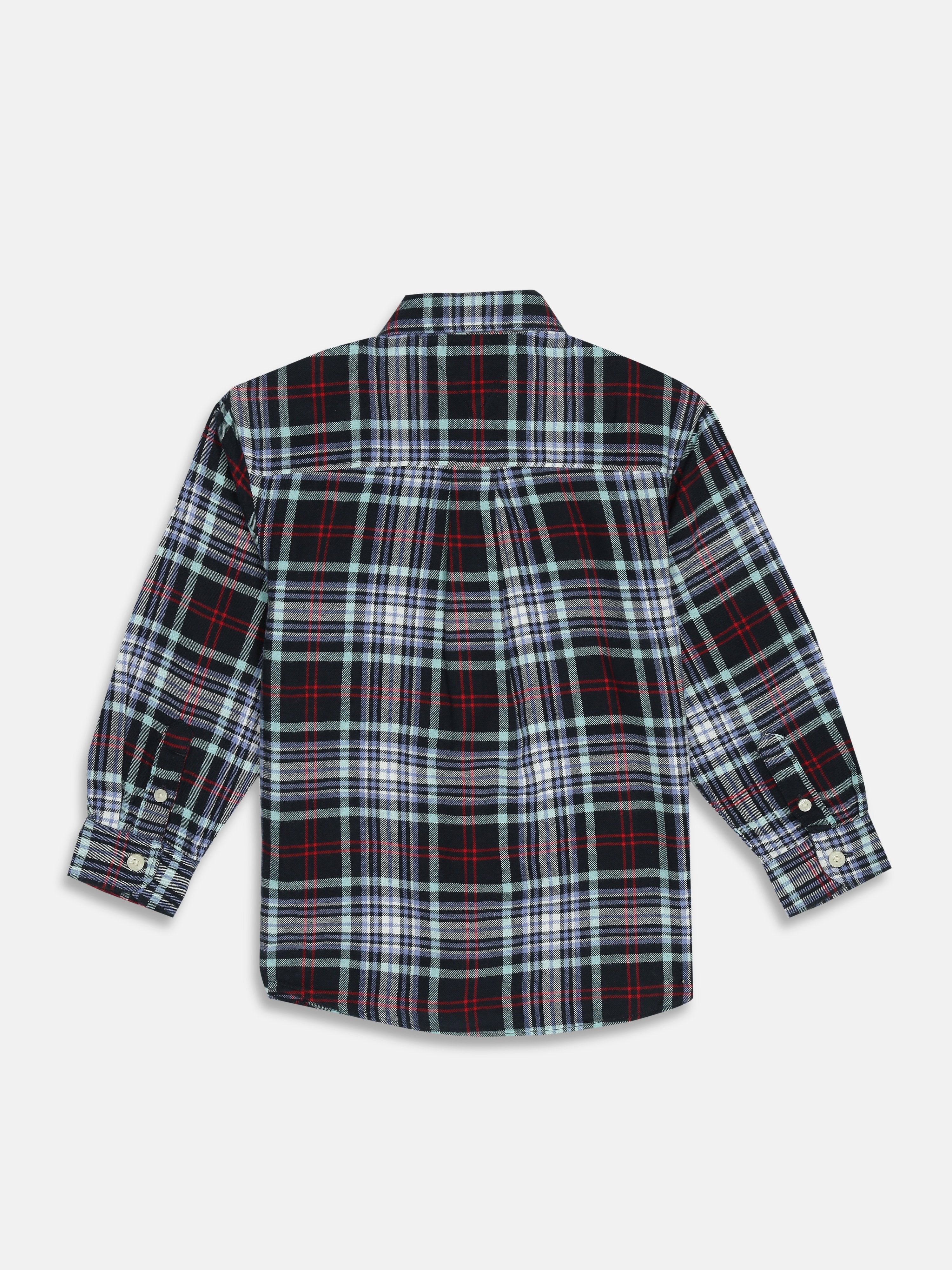 Boys Blue Checked Cotton Shirt