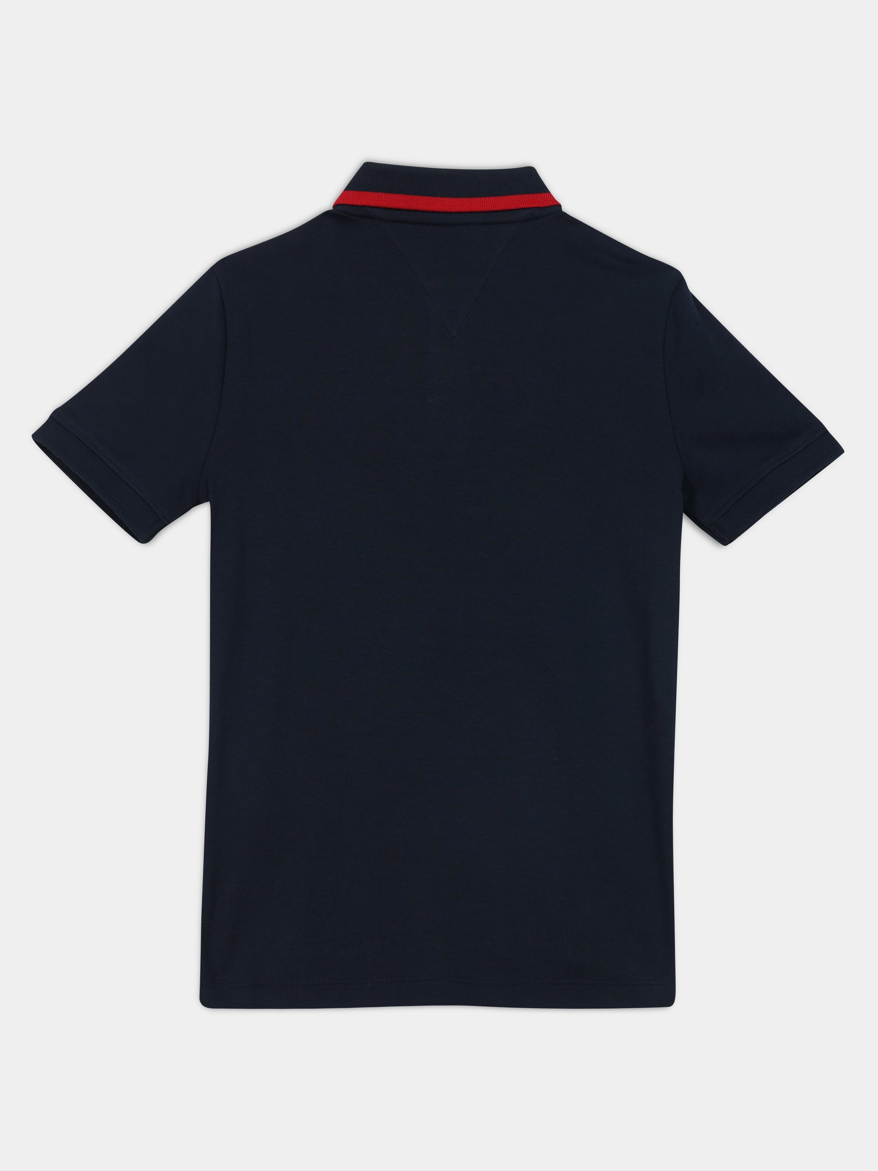 Girls Blue Polo Collar Regenerative Cotton Knit Top