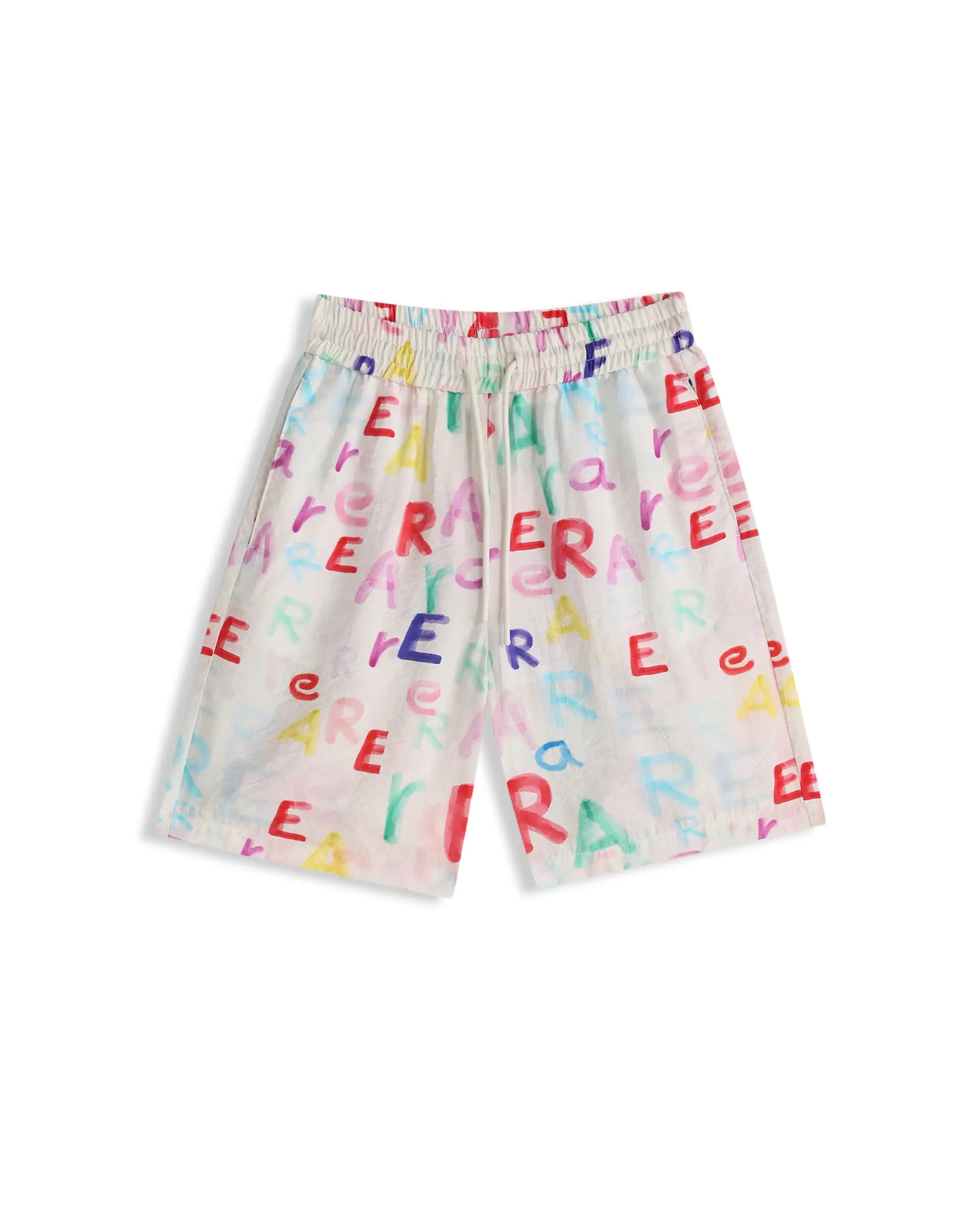 Boys Off White Viscose Blend Regular Fit Shorts