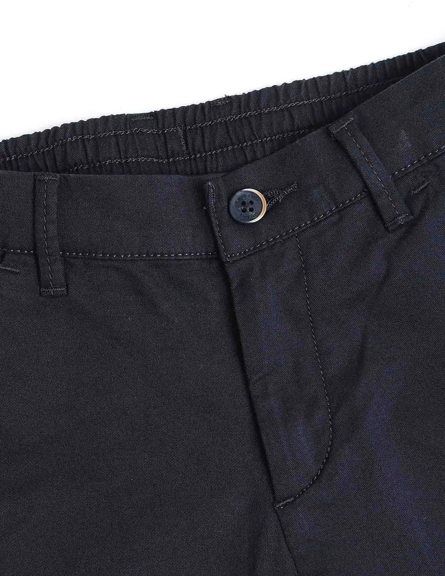 Boys Navy Slim Fit Cotton Twill Trousers