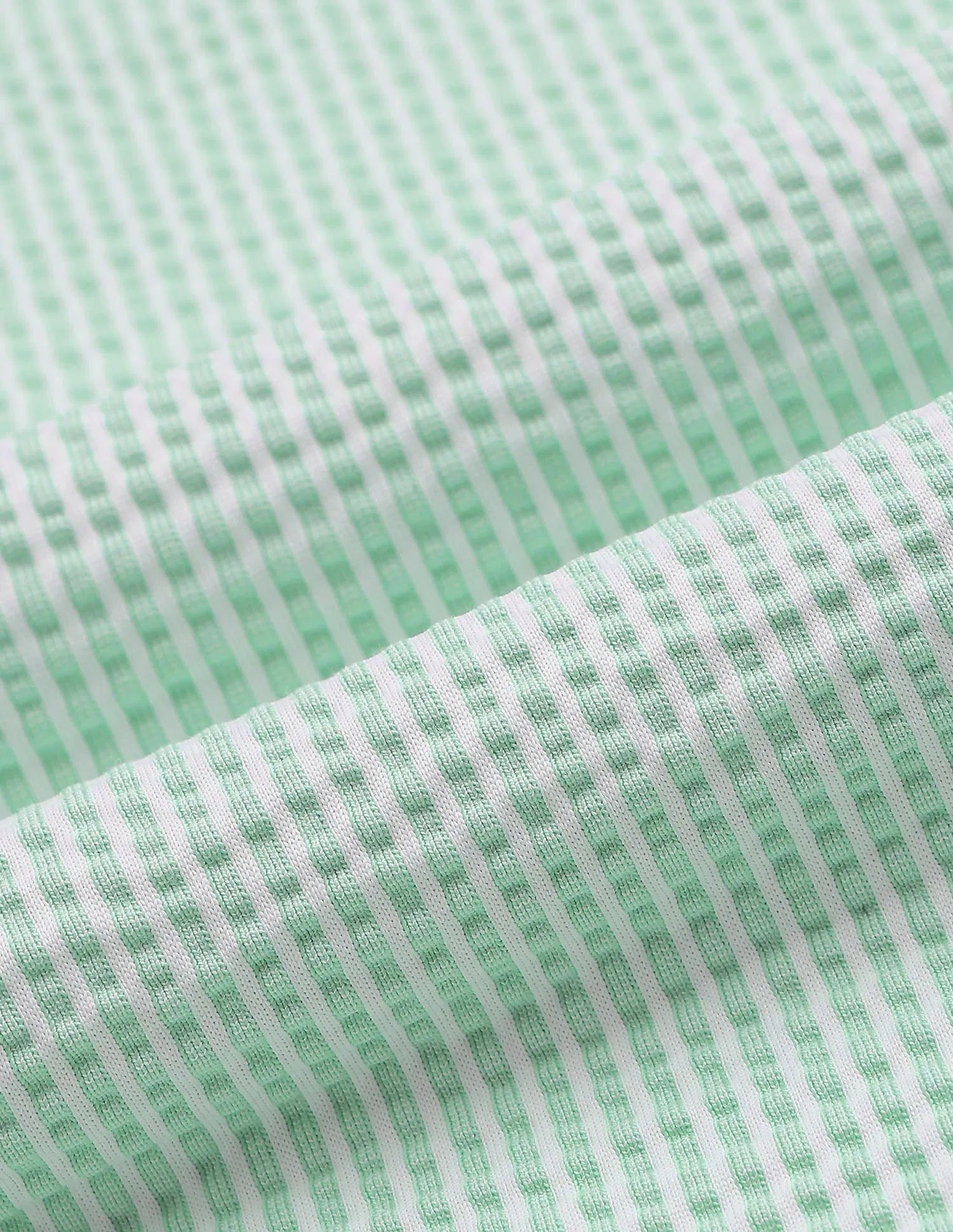 Boys Light Green Vertical Striped Seersucker Shirt – Regular Fit
