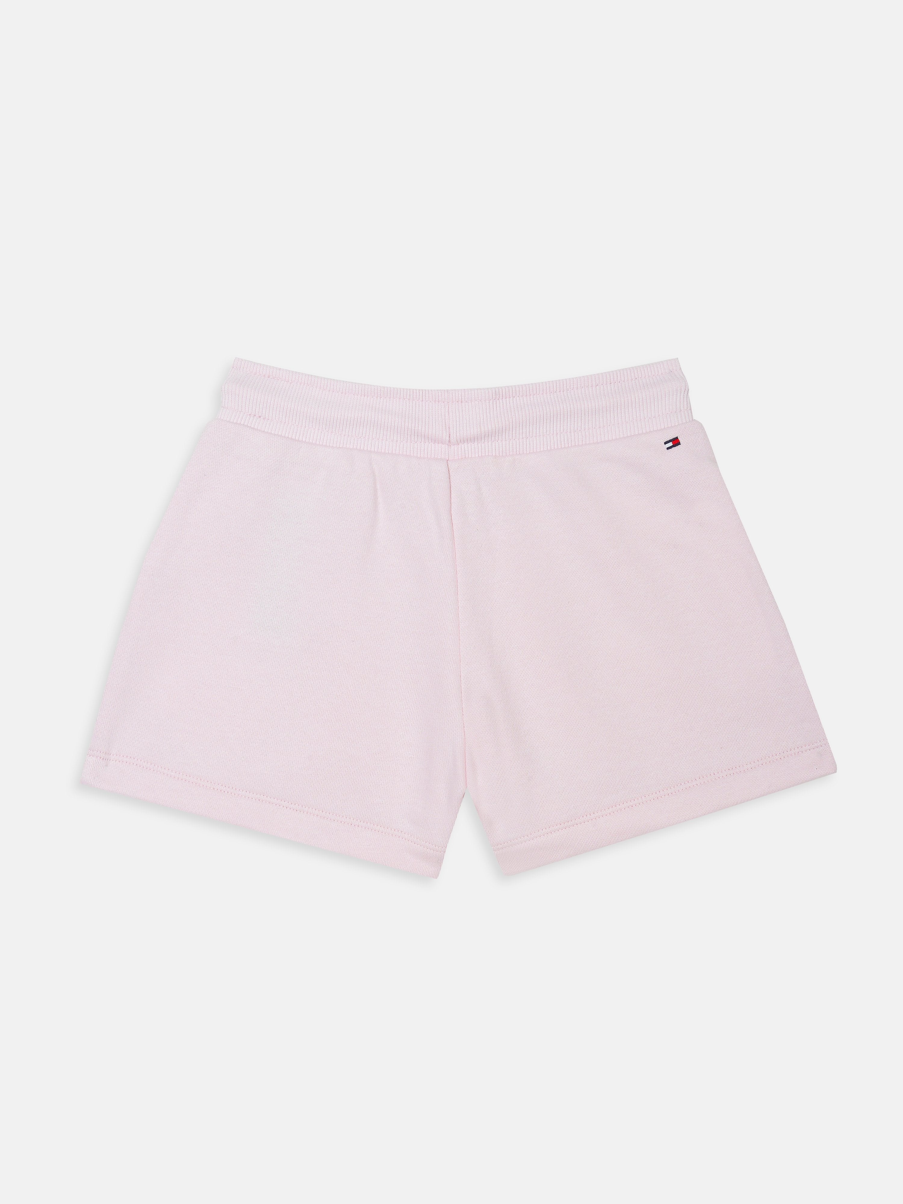 Girls Light Pink Cotton Blend Regular Fit Shorts