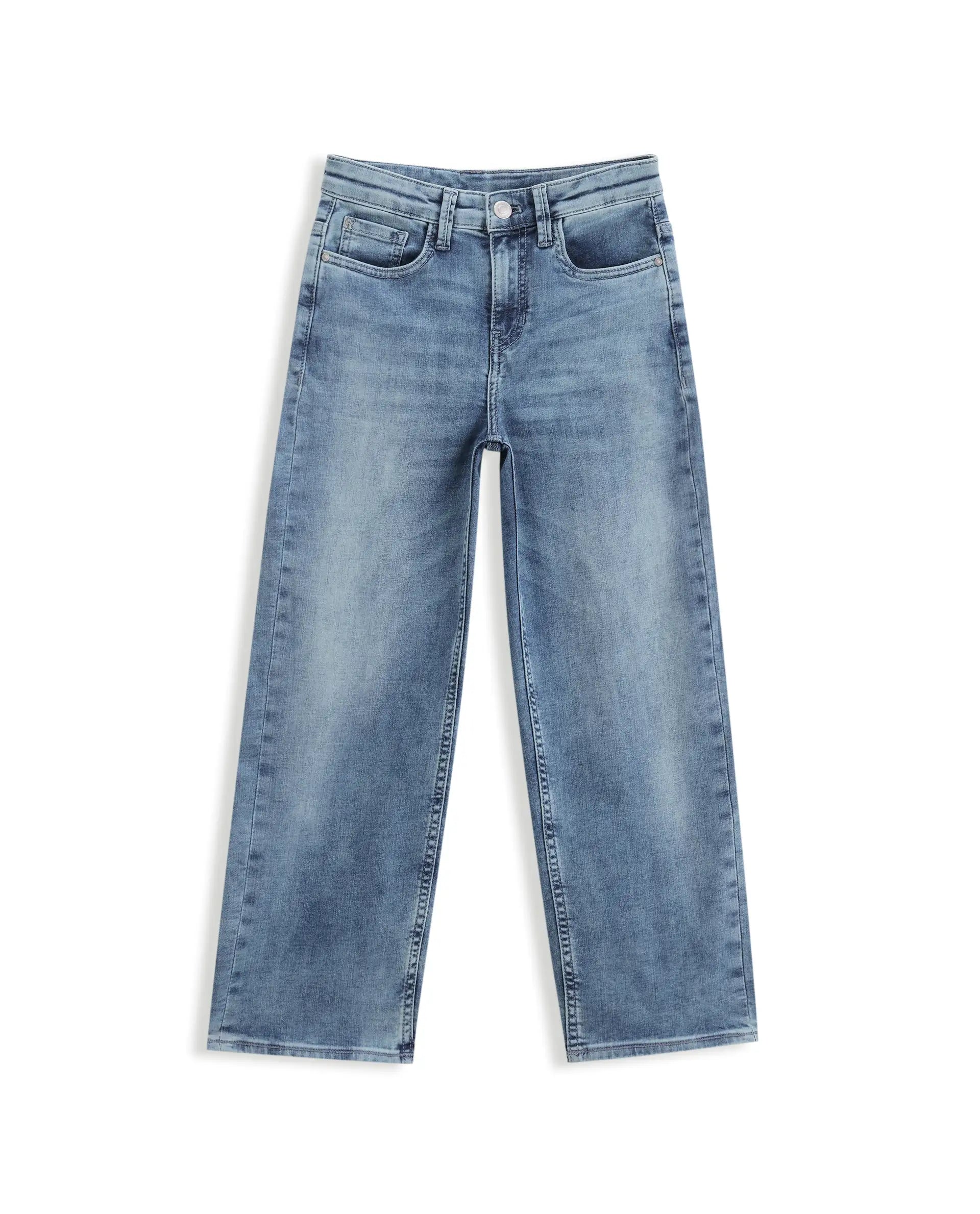 Rare Ones Boys Light Blue Relaxed Fit Cotton Blend Jeans