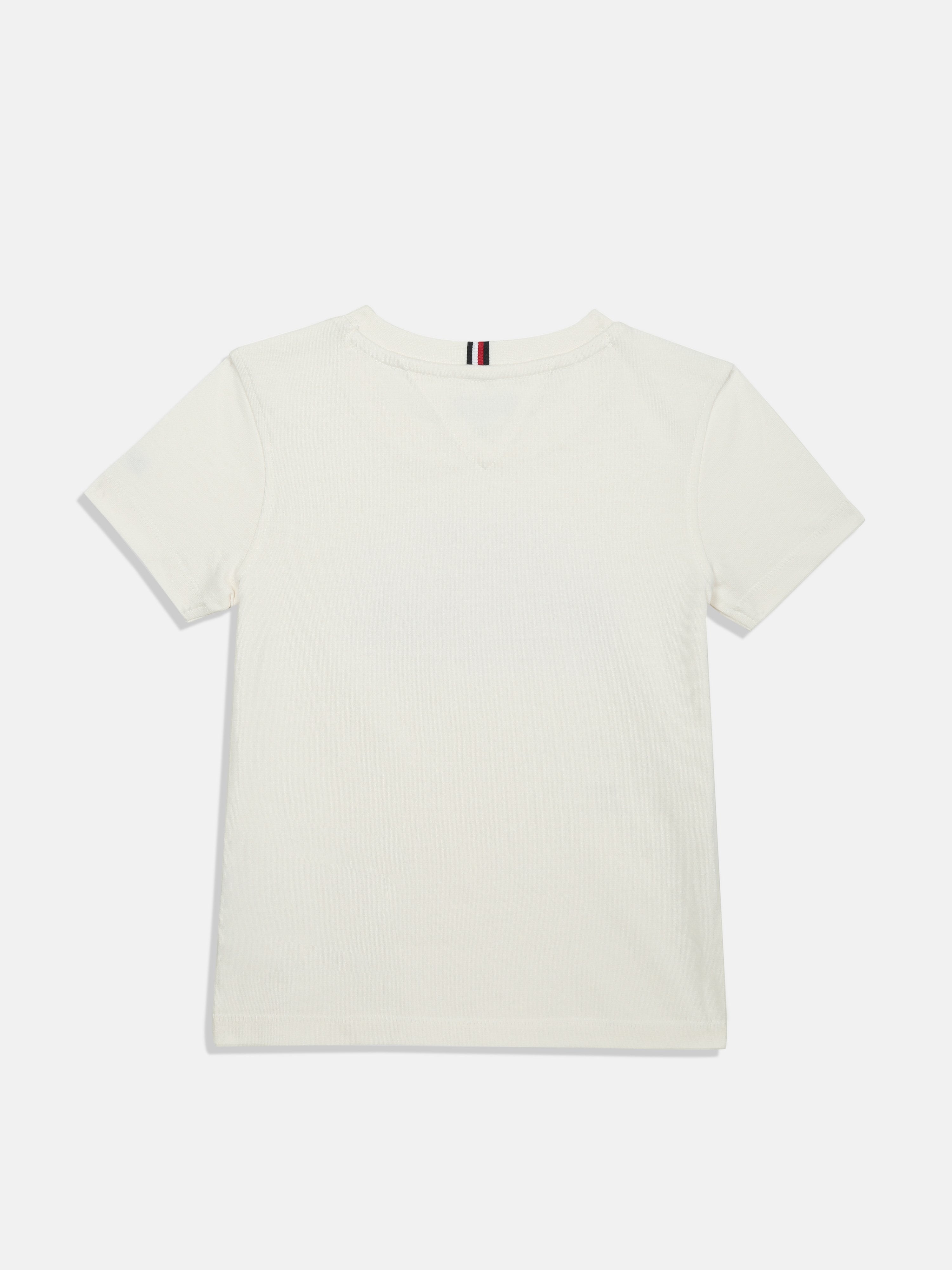 Boys White Logo Cotton Knit Top