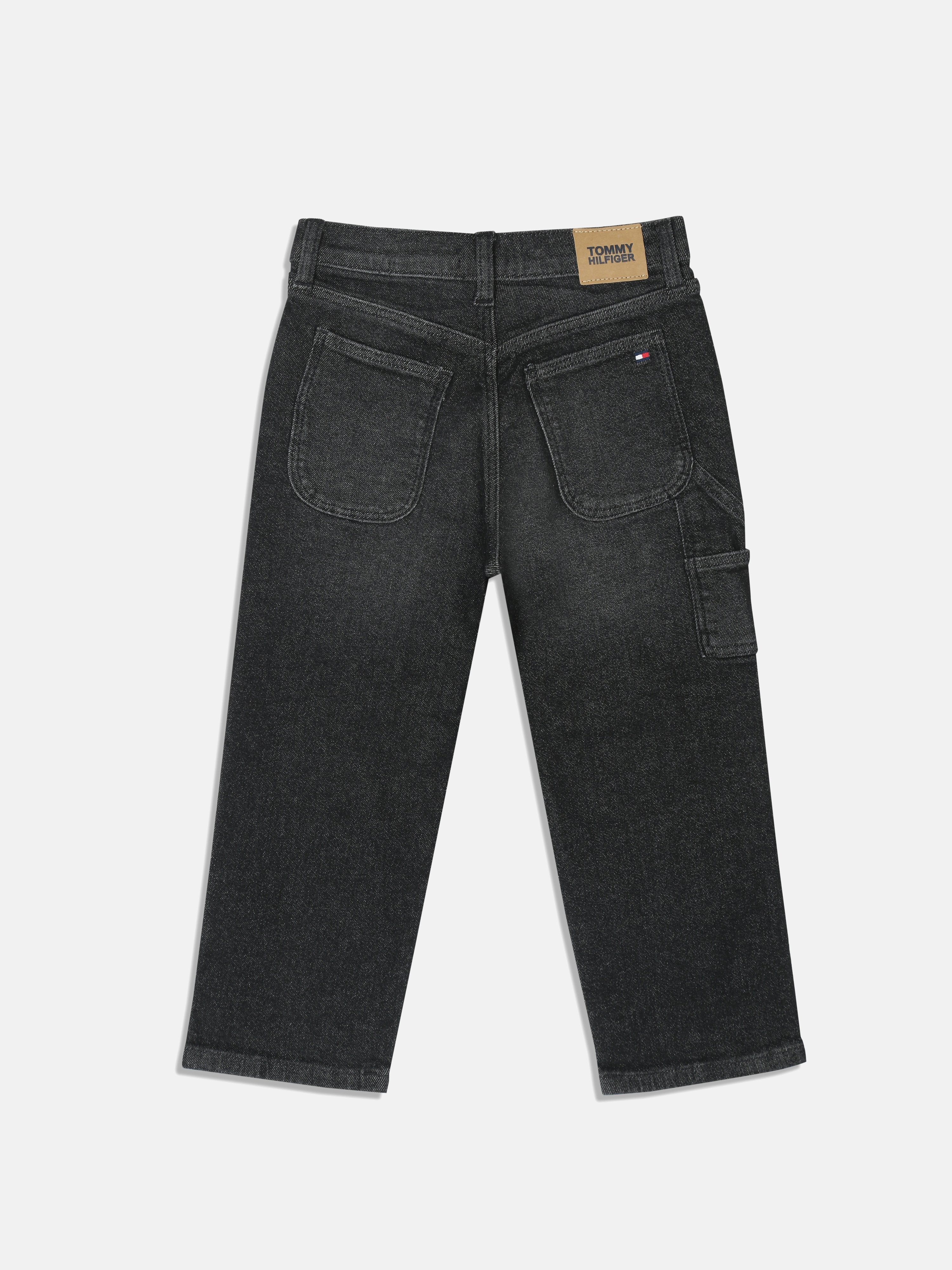 Boys Grey Faded Printed Relaxed Fit Casual Denim