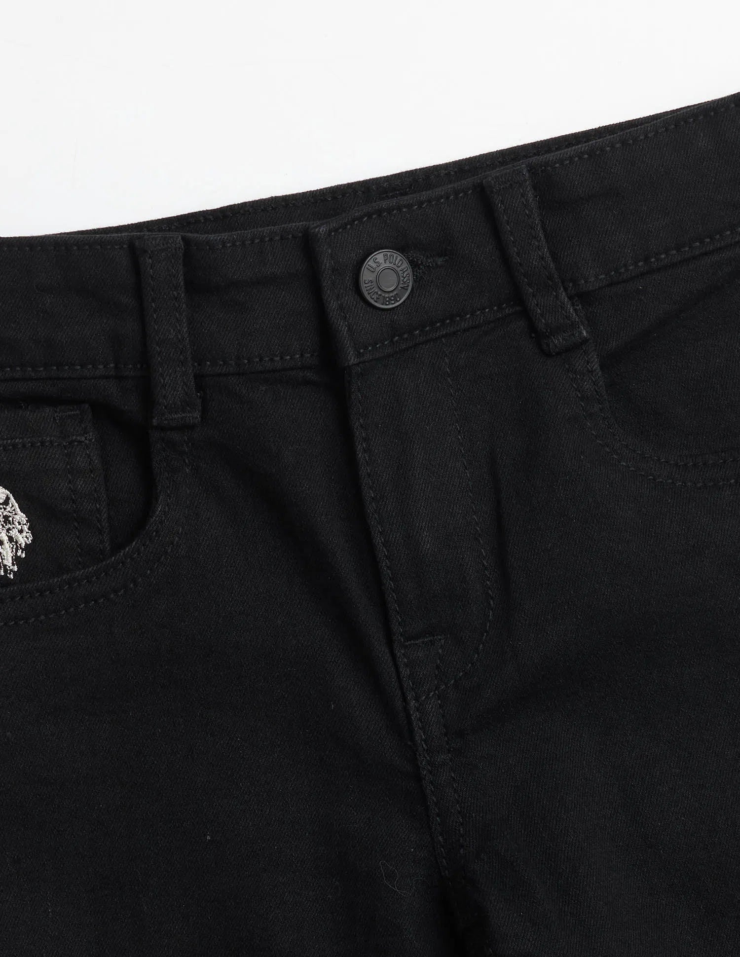 Boys Black Cotton Slim Fit Casual Jeans