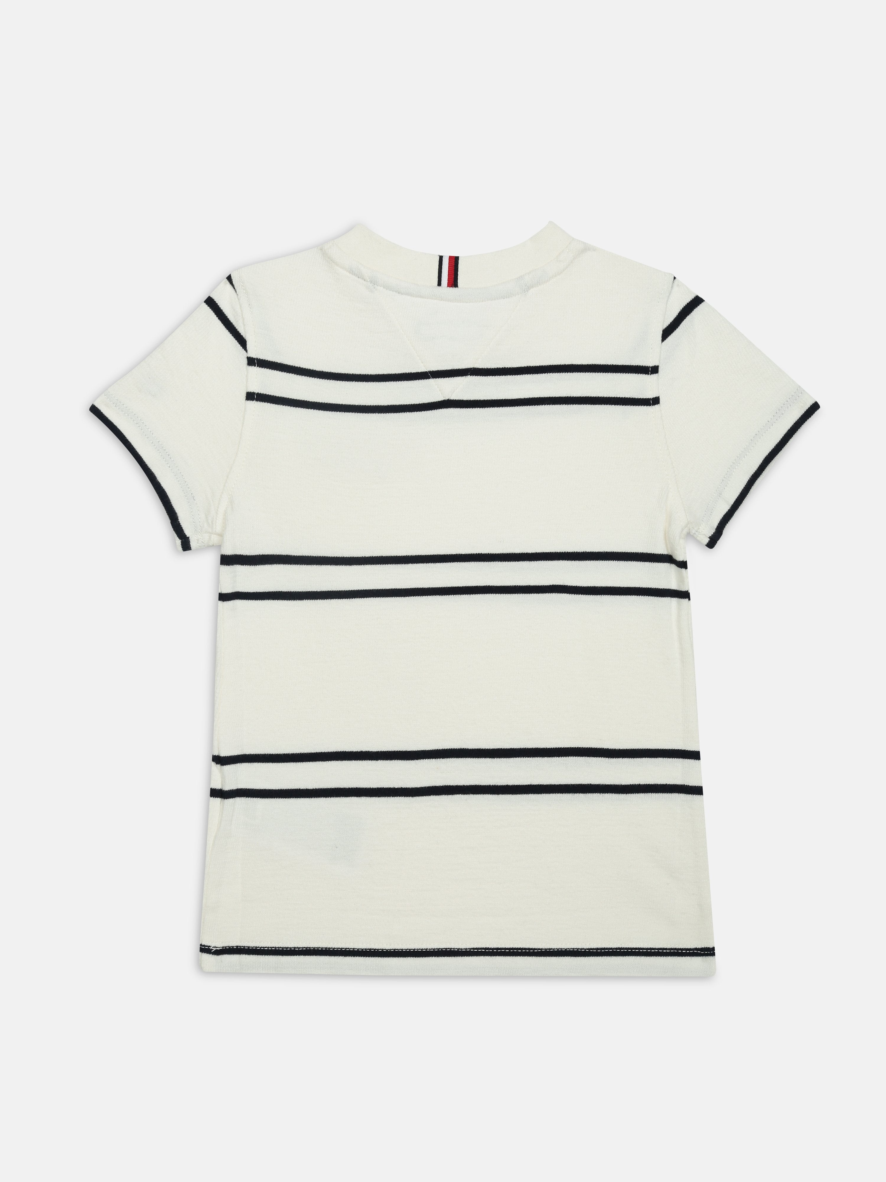 Boys White Signature Embroidered Cotton T-Shirt