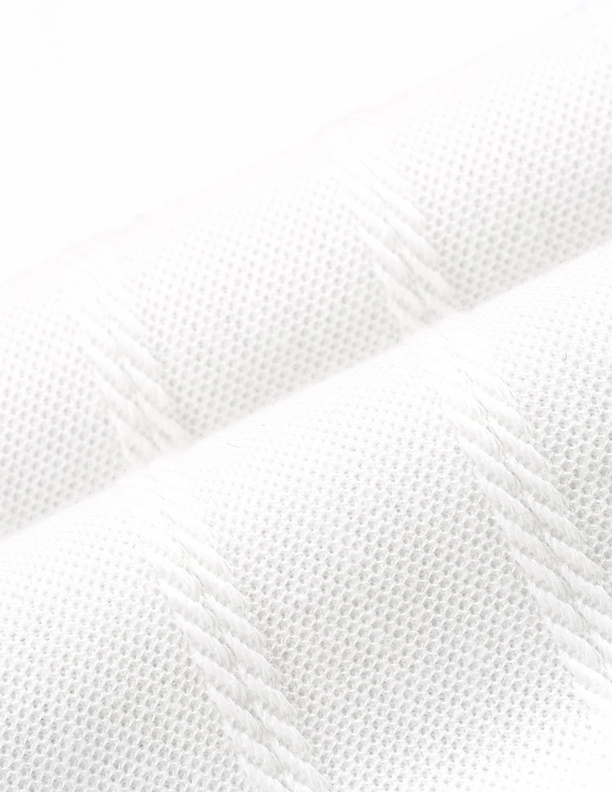 Vertical Striped Patterned Knit Polo Shirt Off White