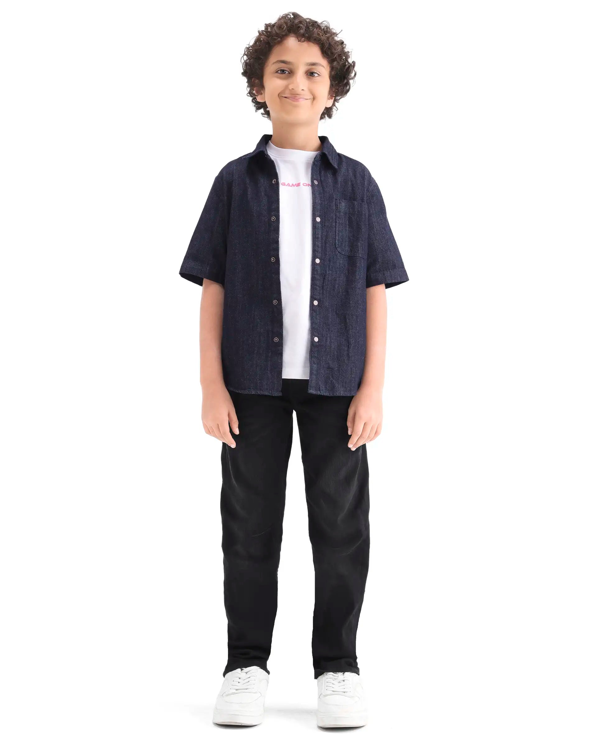 Rare Ones Boys Black Pull-On Regular Fit Denim Pant