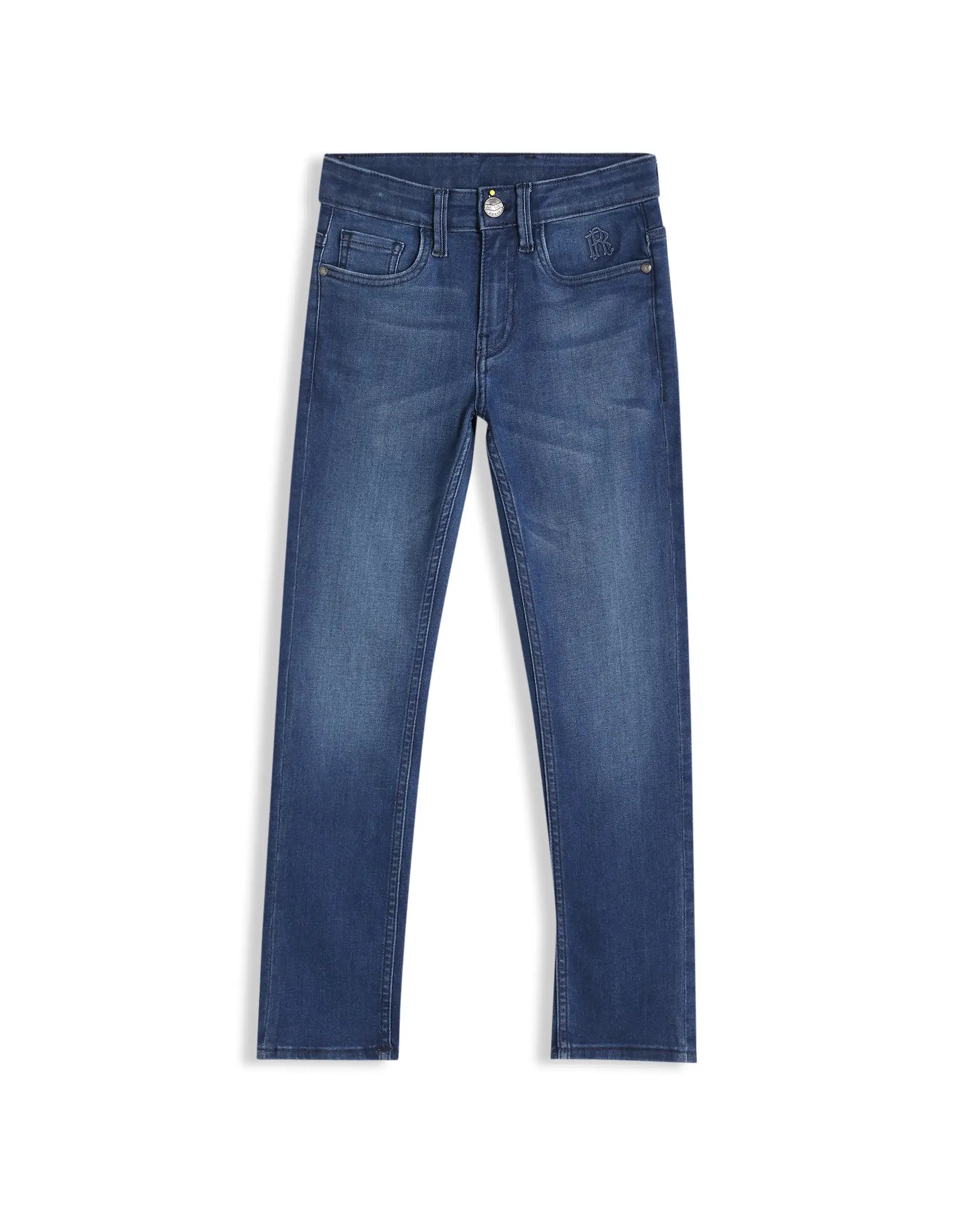 Rare Ones Boys Blue Slim Fit Cotton Blend Jeans