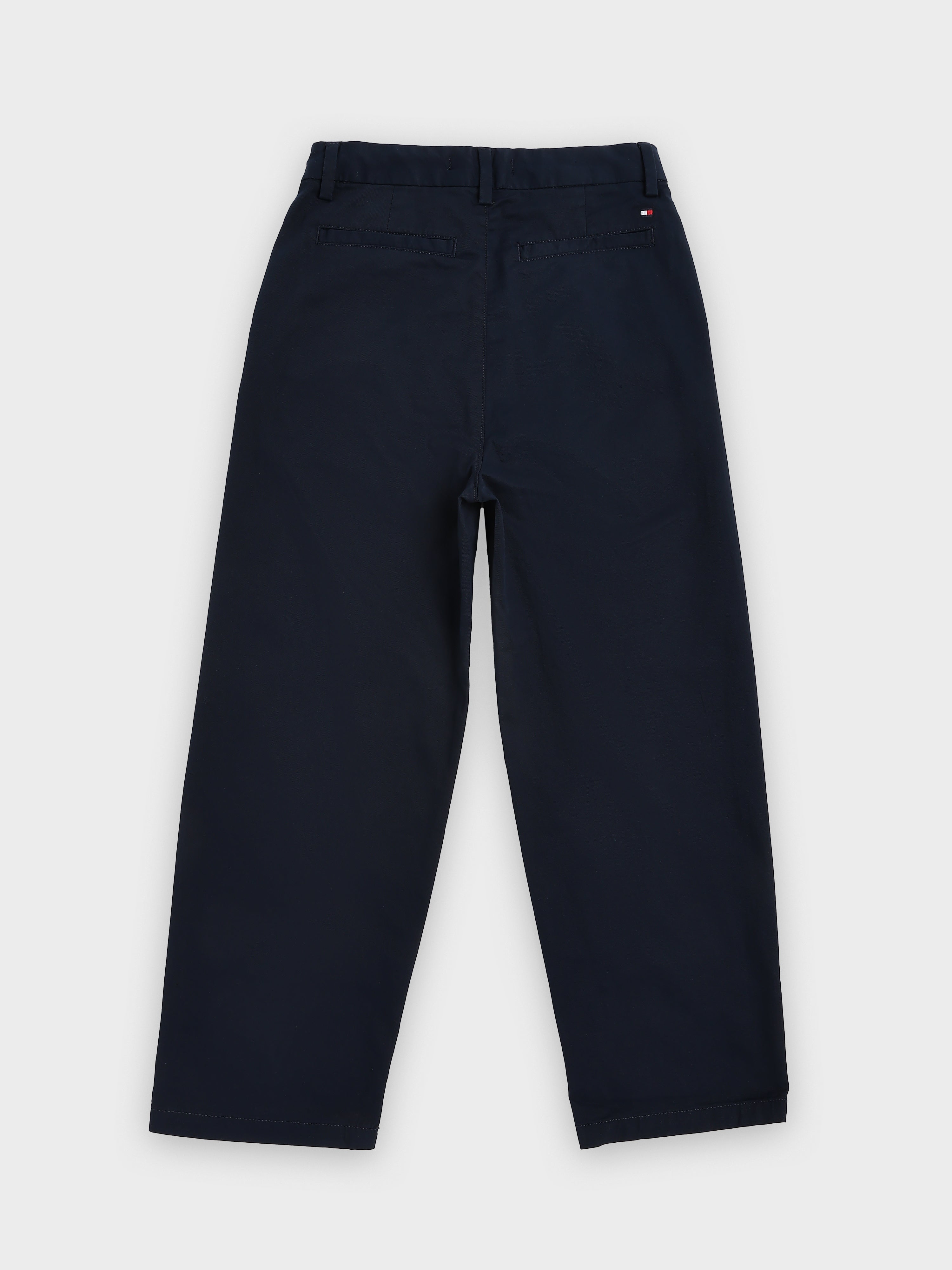 Girls Blue Cotton Blend Straight Casual Bottom