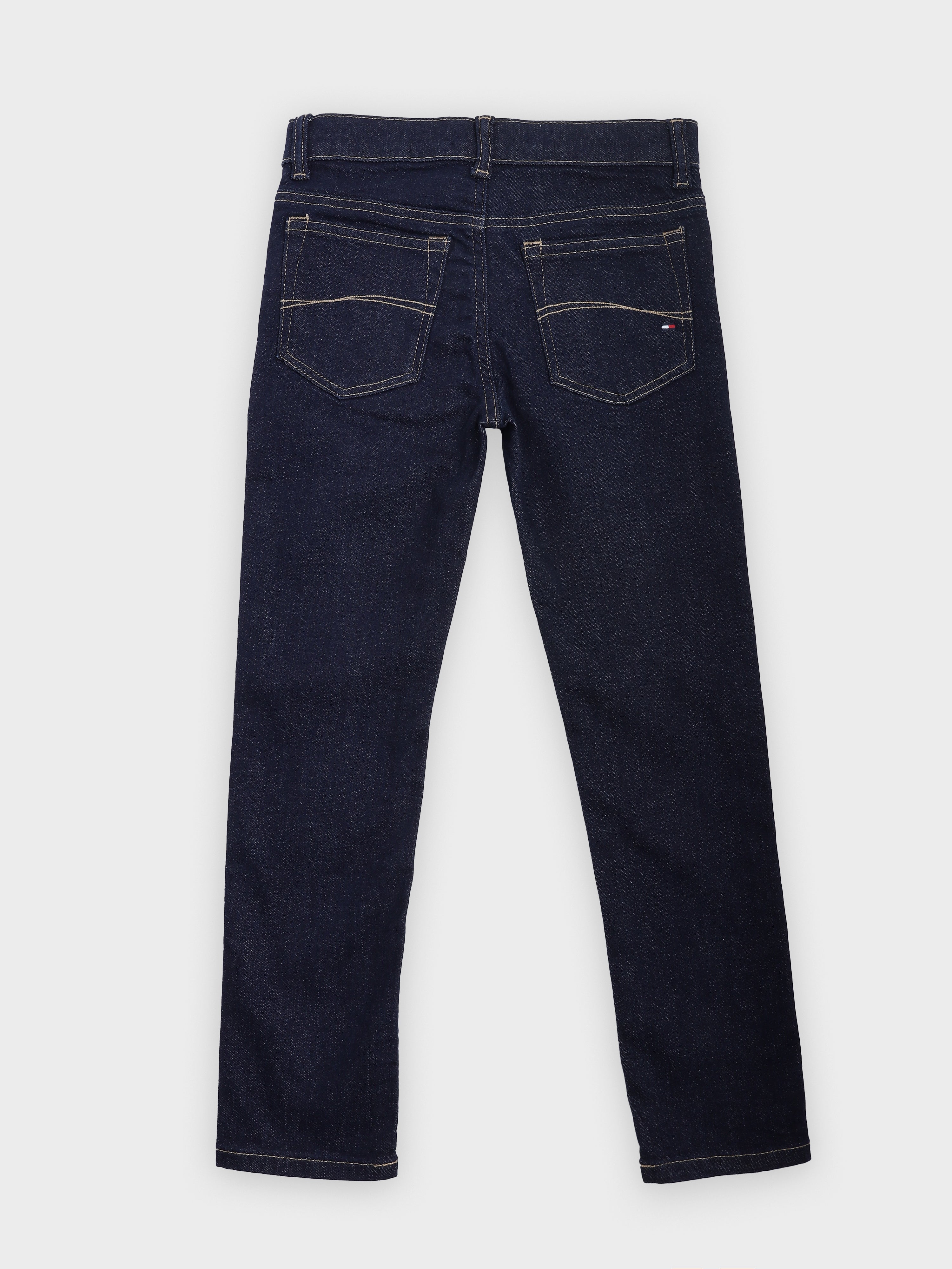 Girls Blue Slim Fit Cotton Blend Denim Bottom