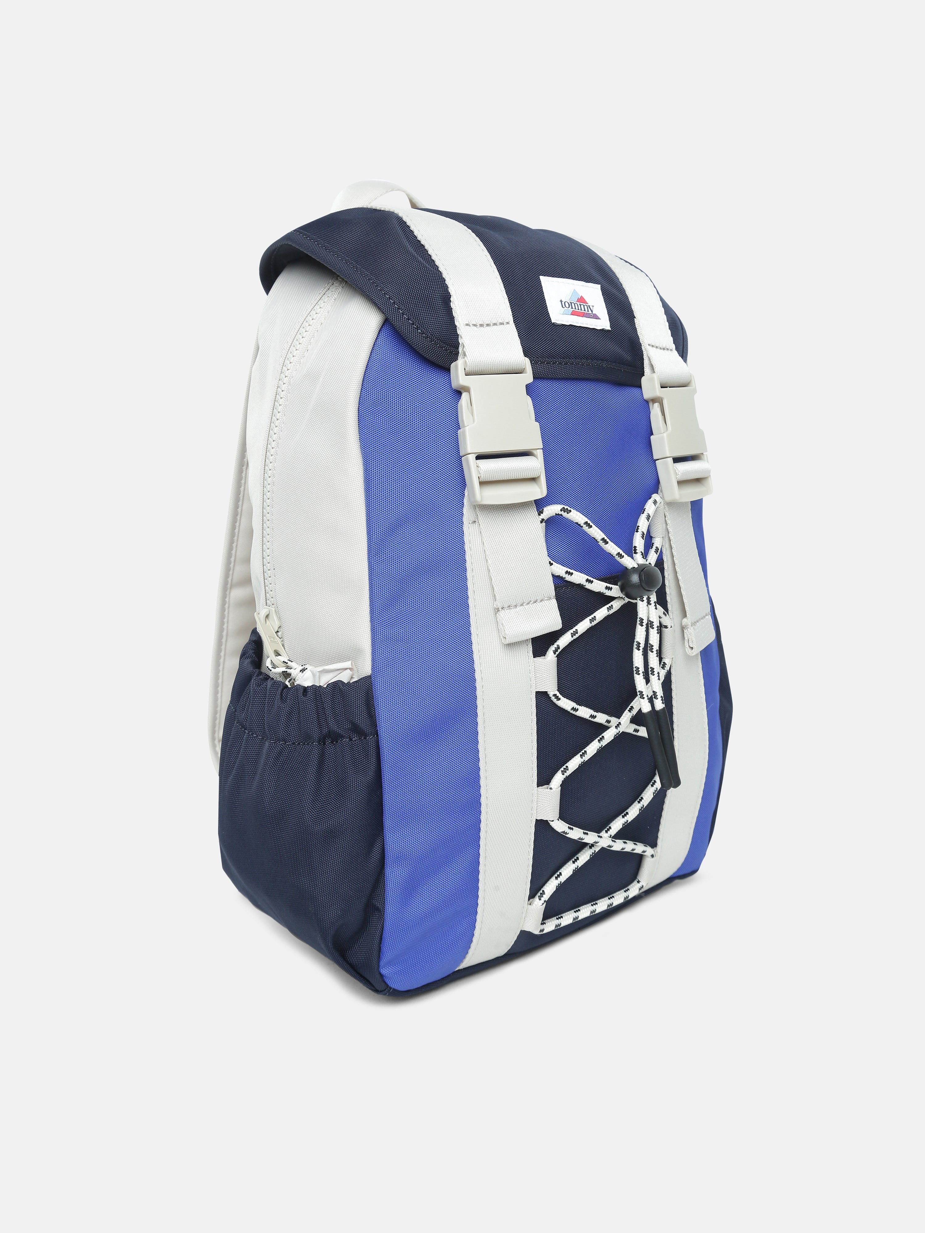 Kids Blue Striped Recycled Polyester Casual Zip Bag