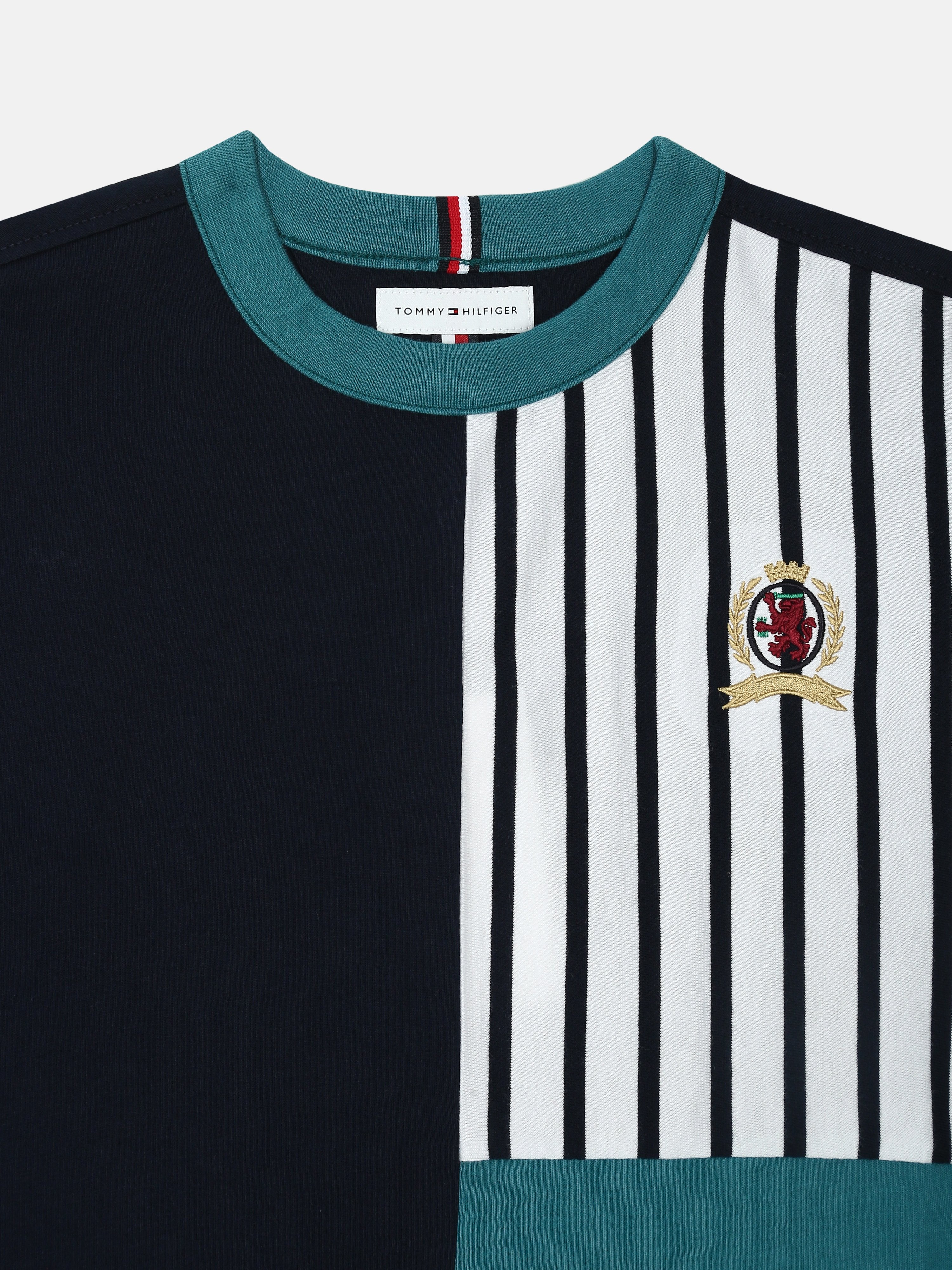 Colorblock Navy Blue Regenerative Cotton T-Shirt for Boys