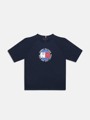 Boys Navy Graphic Raglan Sleeve Knit T-Shirt