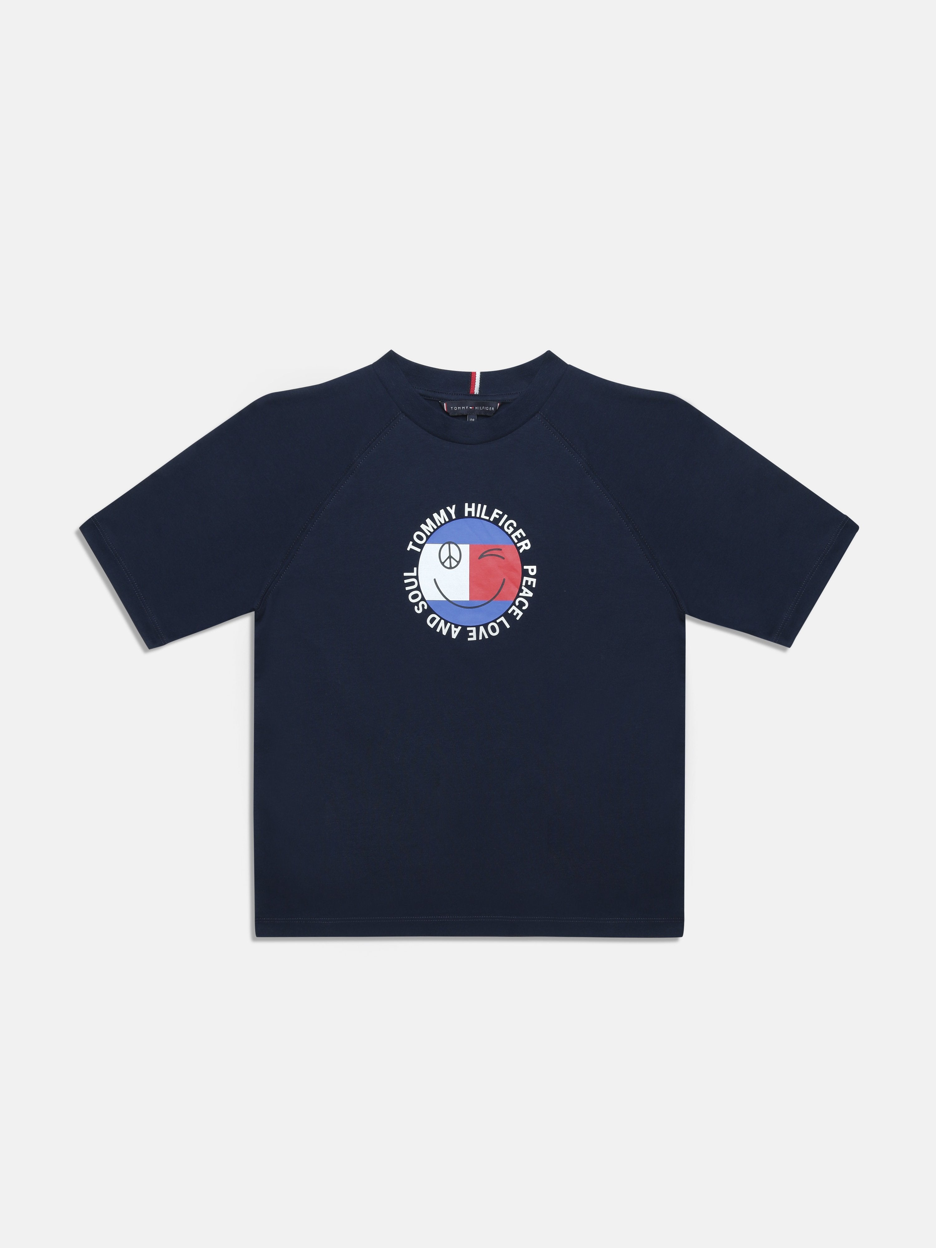 Boys Navy Graphic Raglan Sleeve Knit T-Shirt