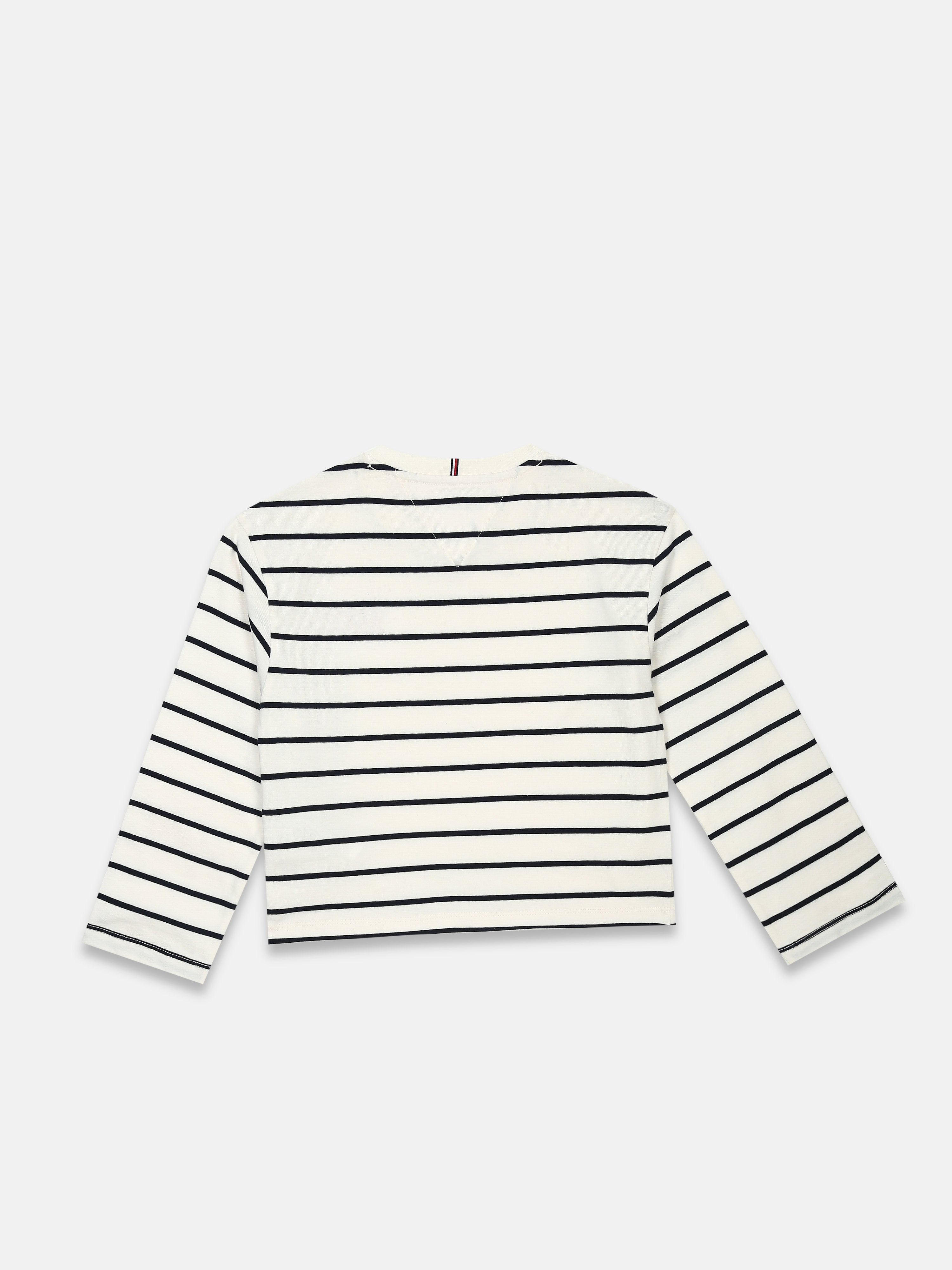 Striped Logo T-Shirt for Girls White