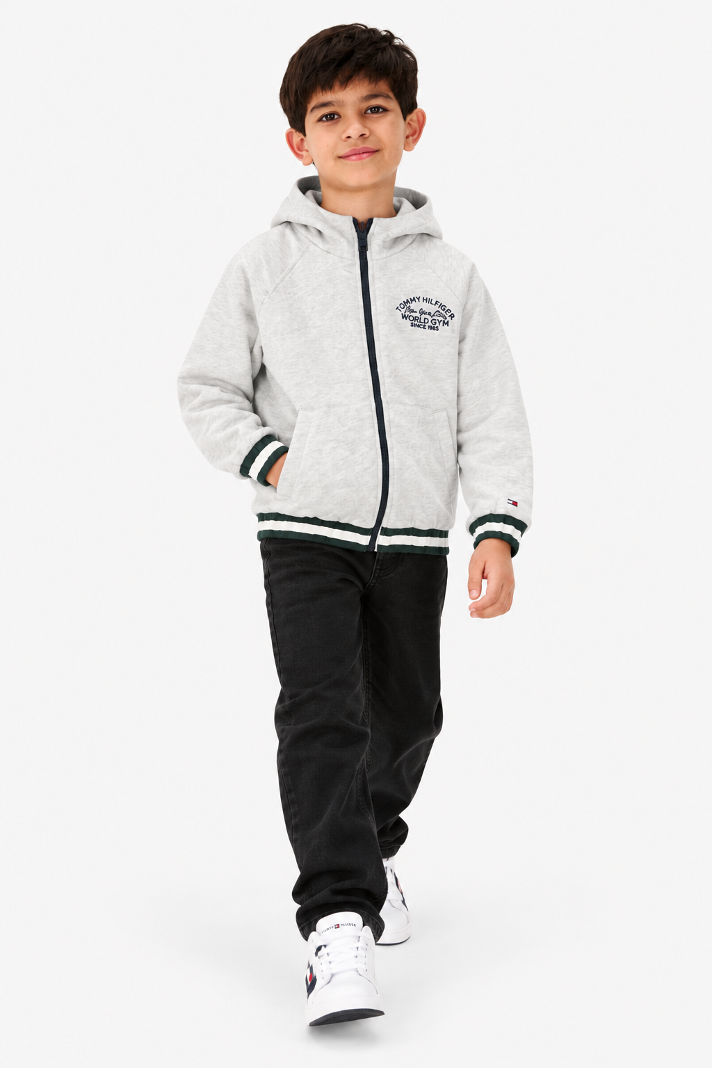 Boys Printed Regular Fit Polyester Jacket Dark Night Navy