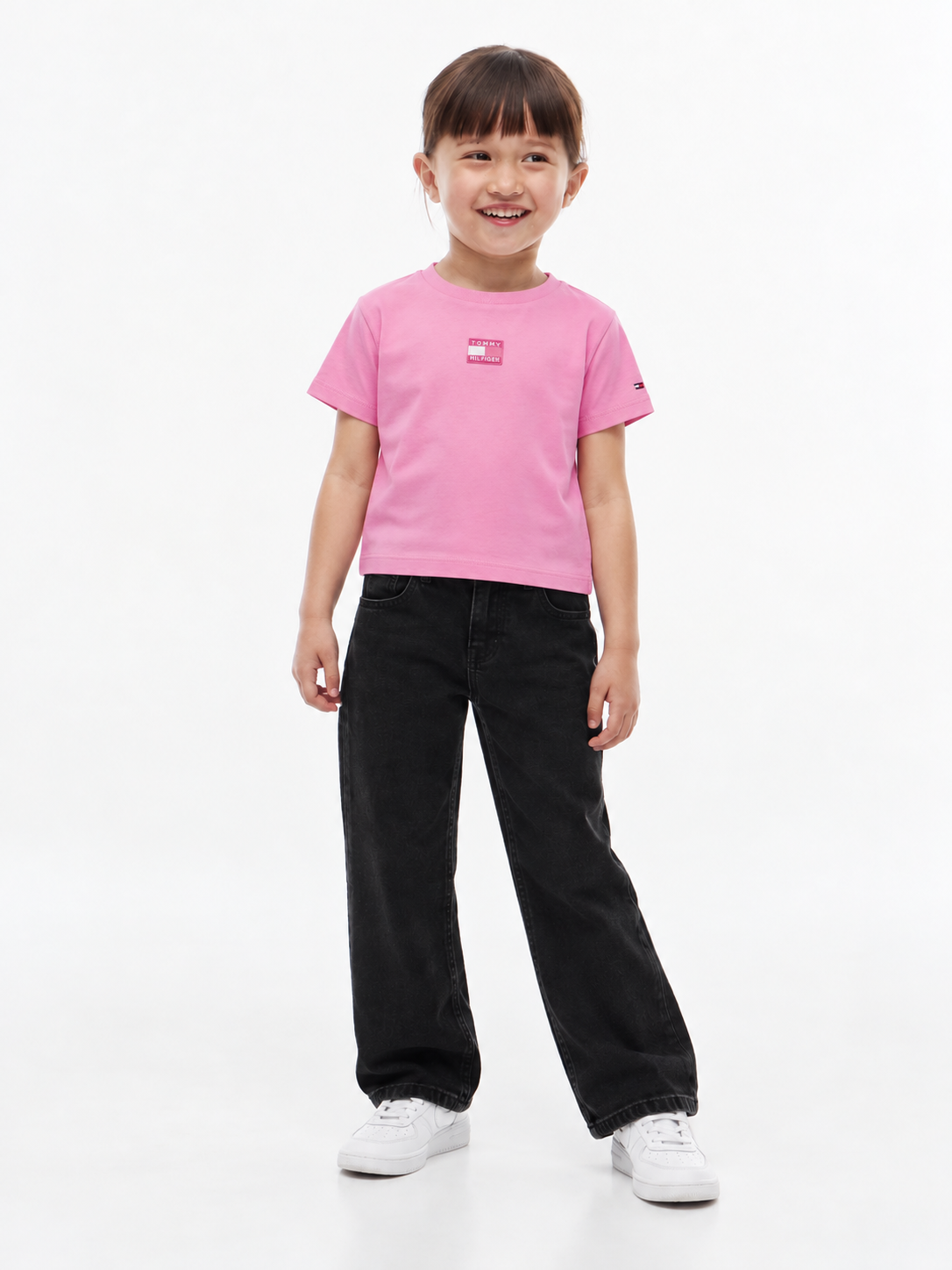 Girls Logo Relaxed Fit Cotton T-Shirt Pink Daisy