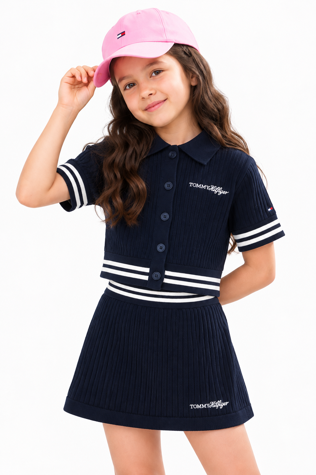 Girls Regular Fit Solid Mid Rise Skirt Dark Night Navy