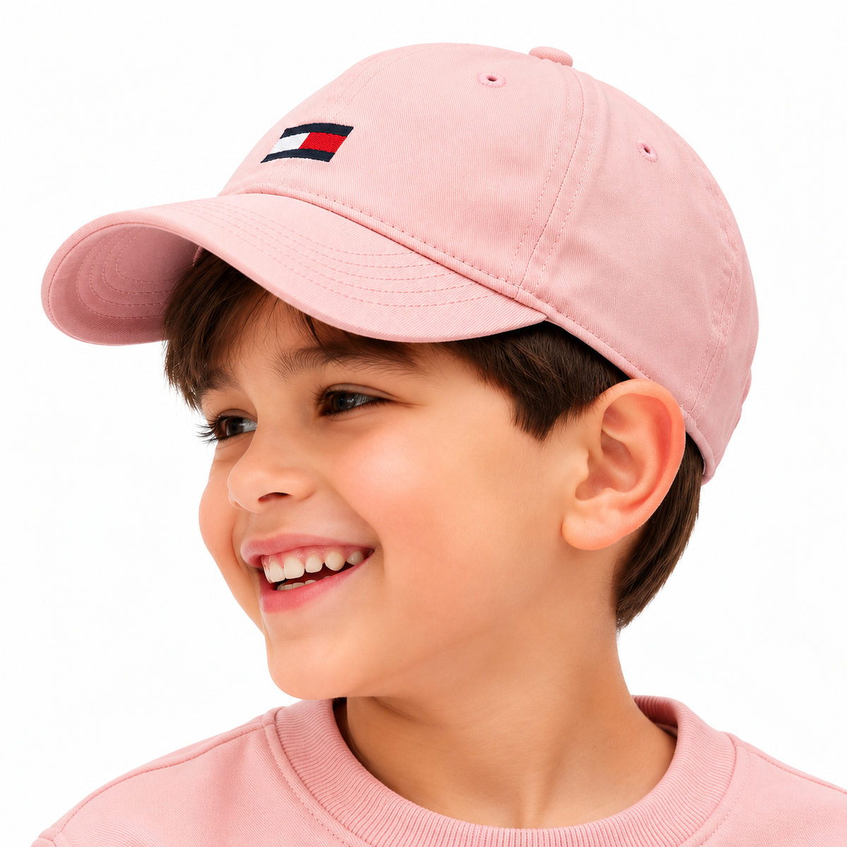 Boys Logo Light-Pink Cotton Baseball Cap Blushing Bride
