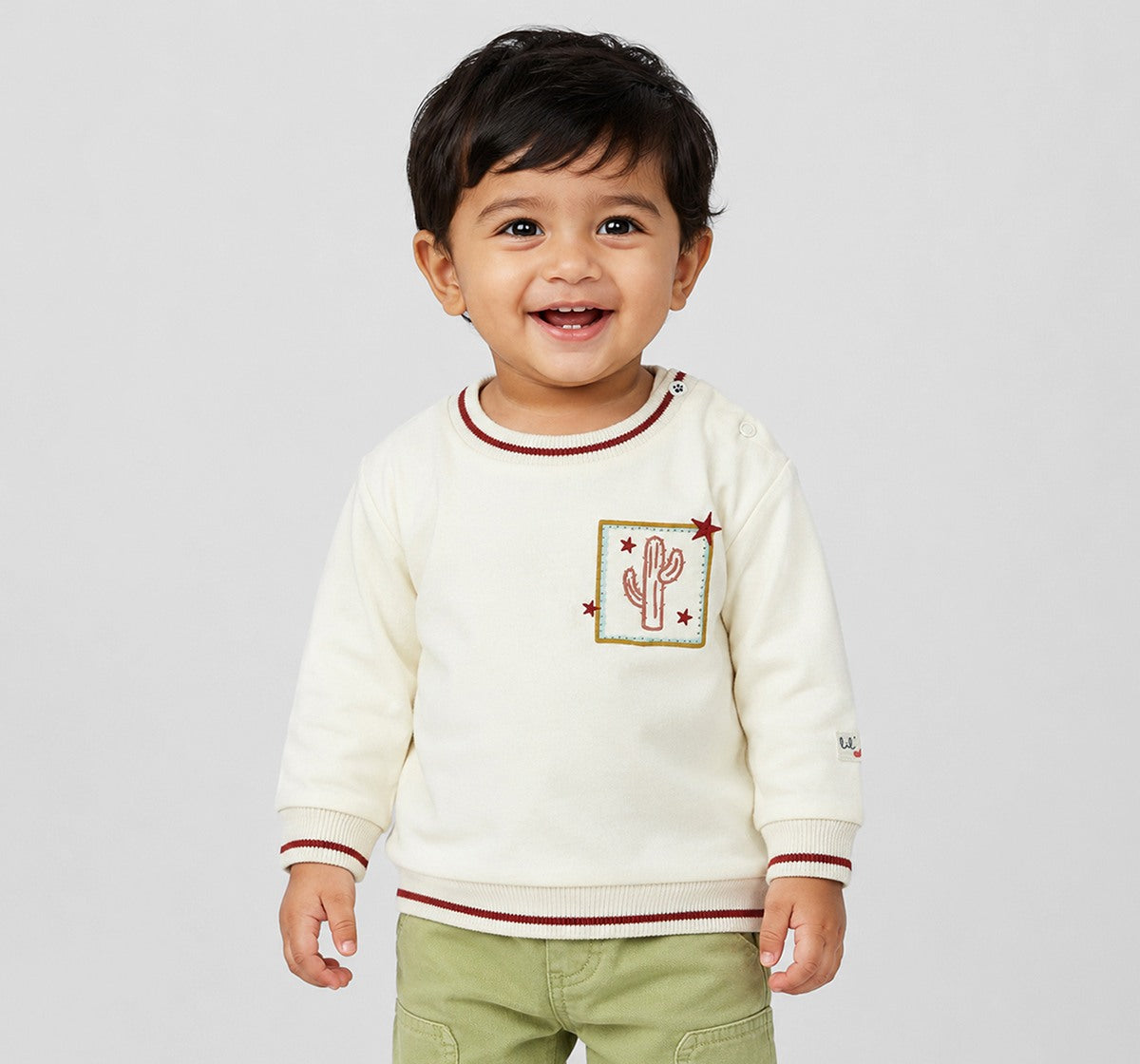 Sweatshirt with Back Print Cream