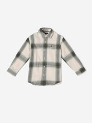 Girls Green Checked BCI Cotton Casual Relaxed Shirt Top