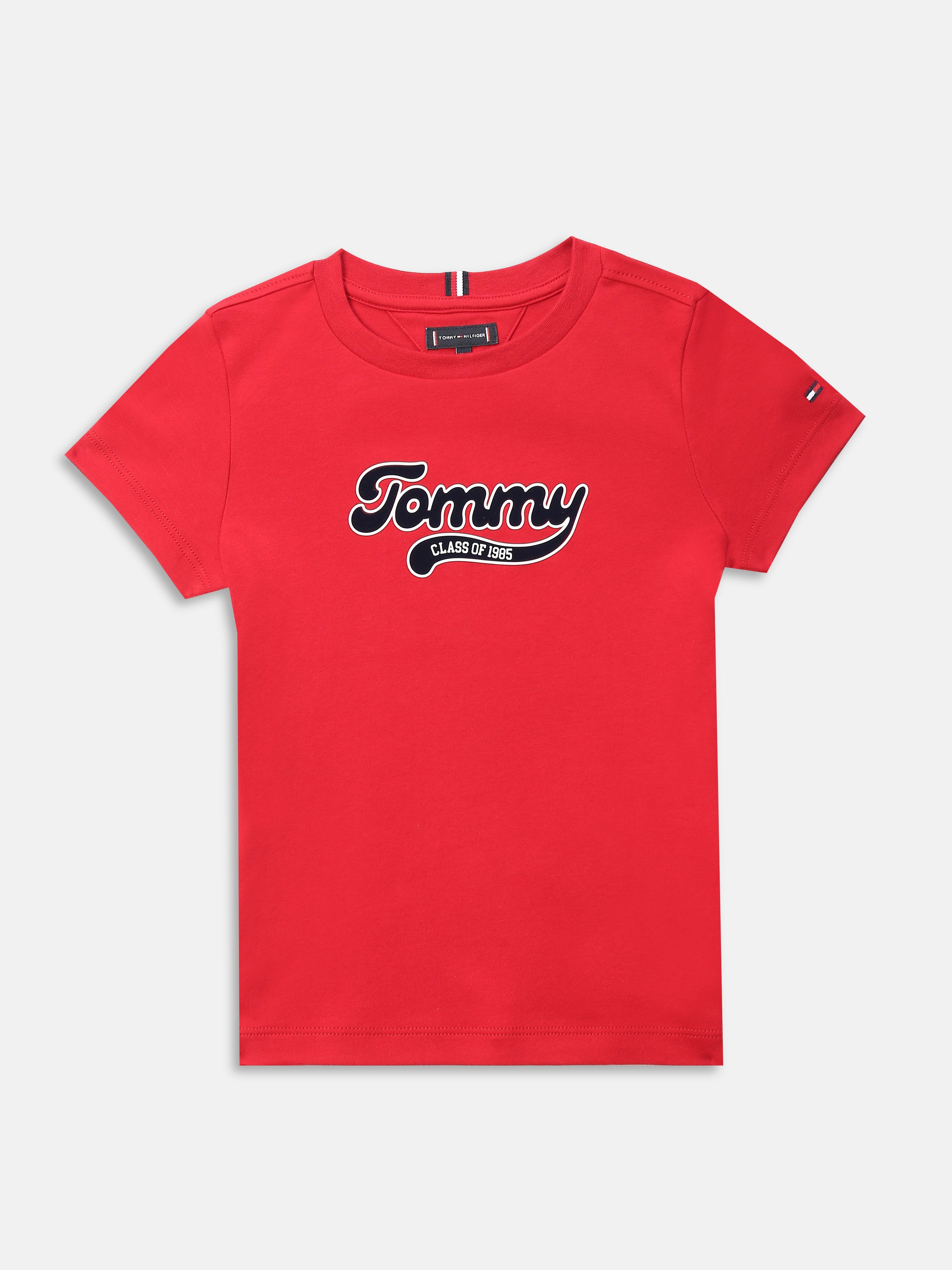 Girls Red Logo Regenerative Cotton Casual Knit Top