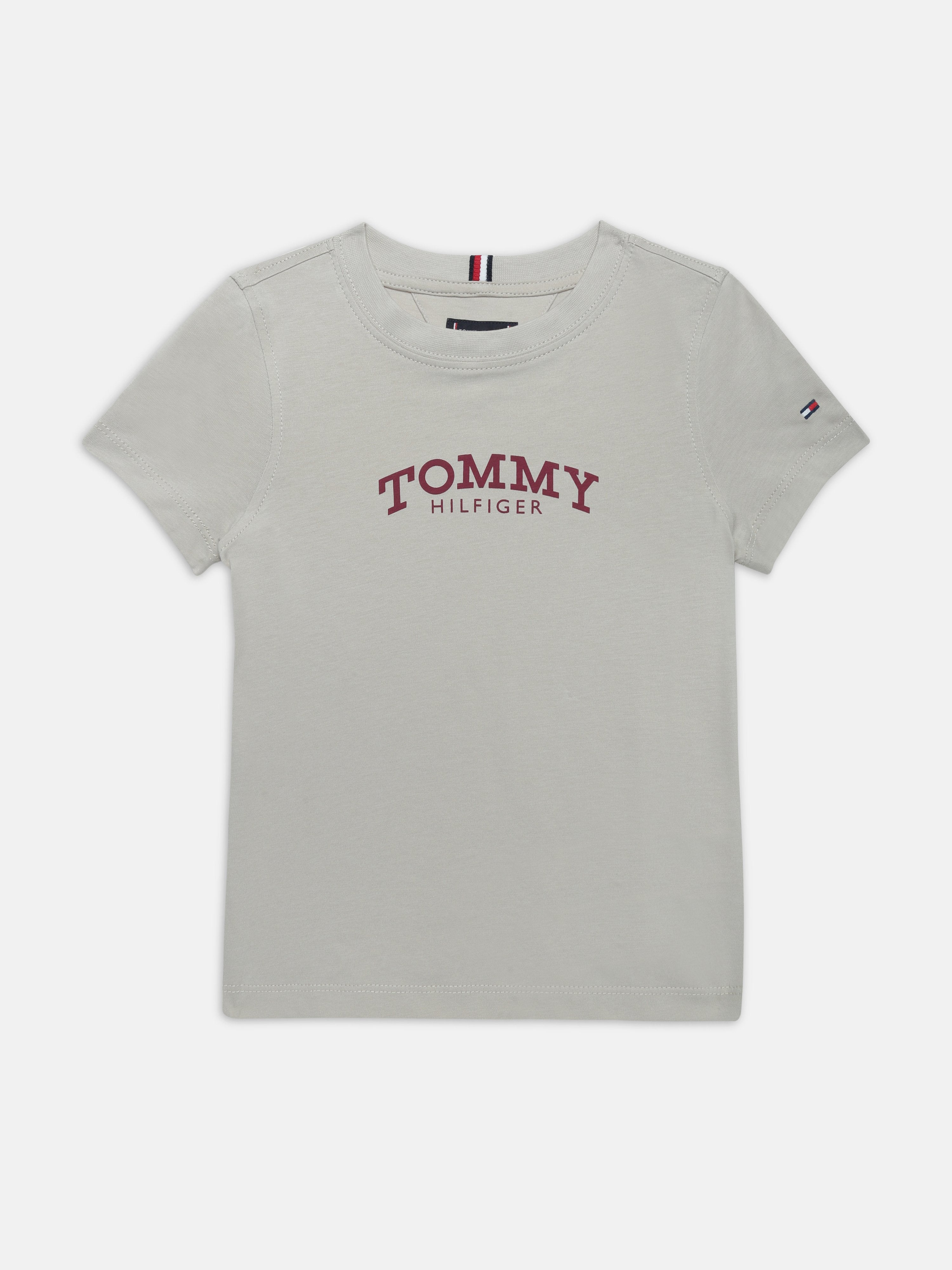 Boys Grey Logo Cotton T-Shirt