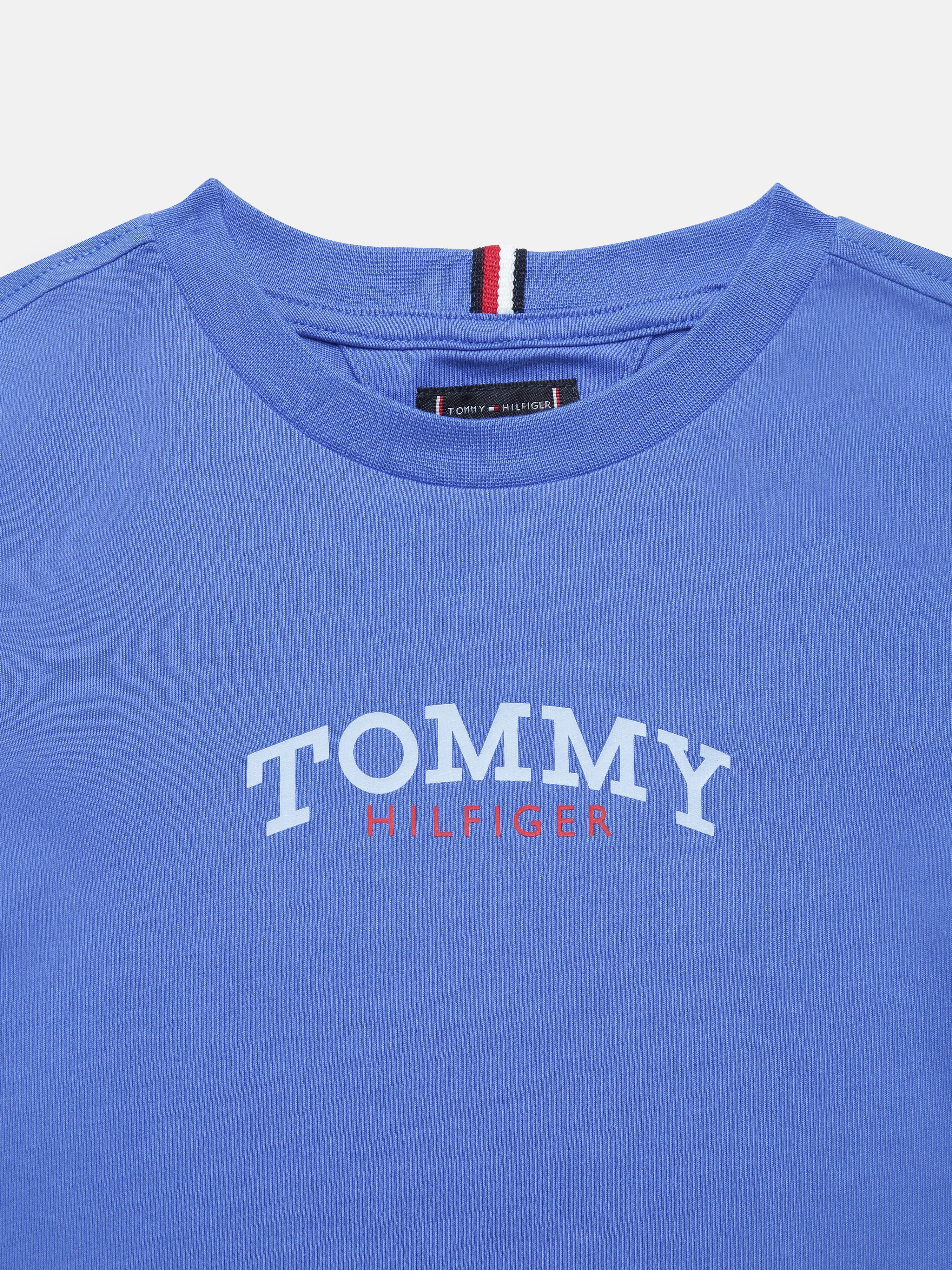 Boys Blue Logo Cotton Crew Neck Knit Top Regular Fit