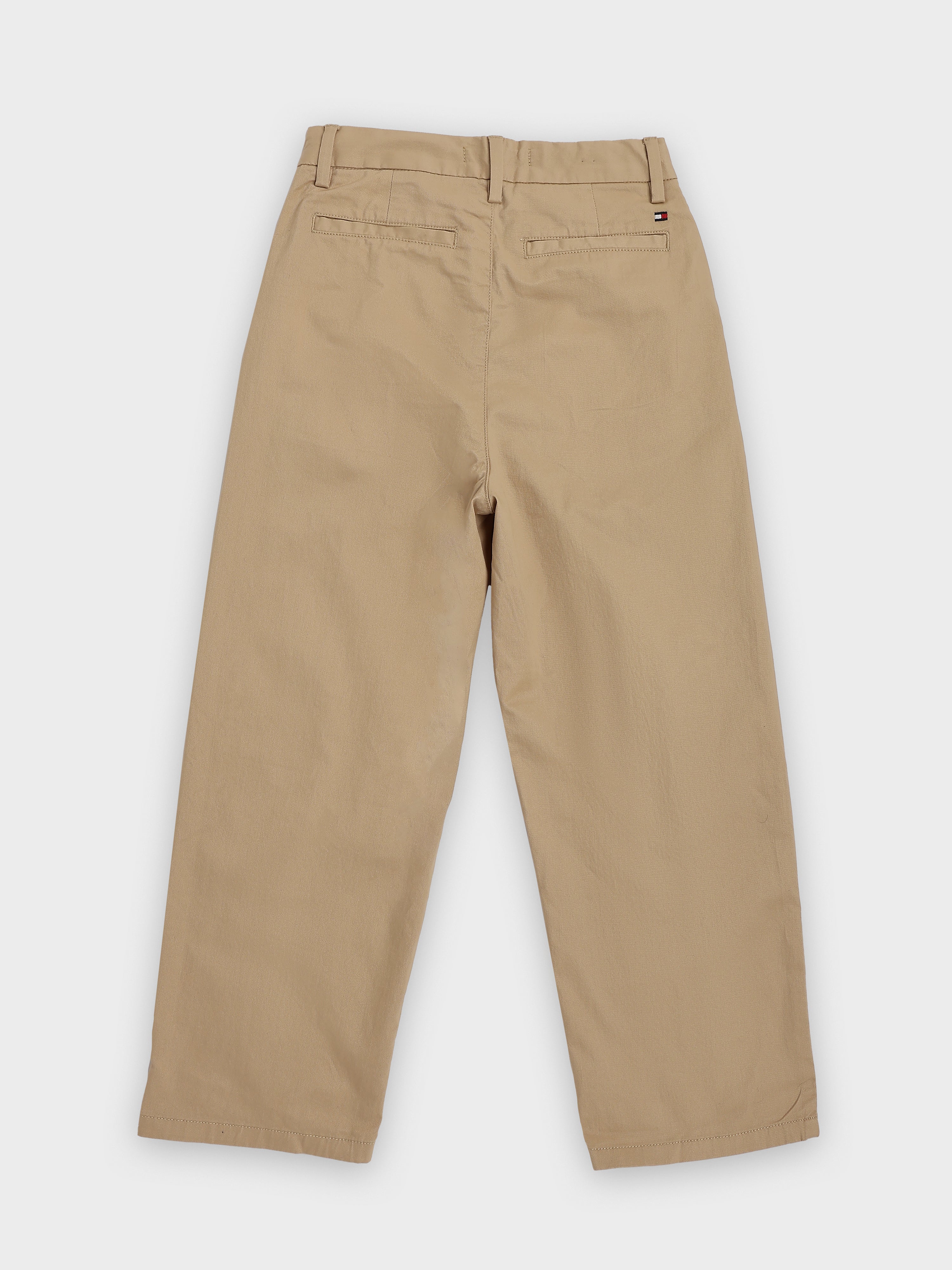 Girls Beige Cotton Blend Straight Casual Bottom