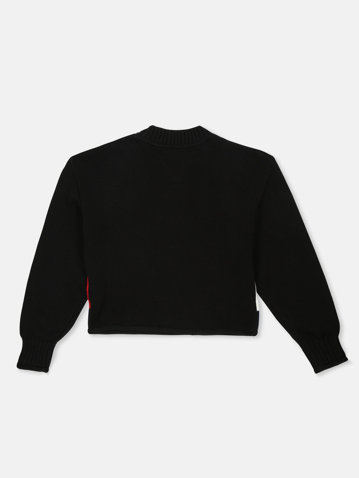 Girls Relaxed Fit Cotton Crew Neck Sweater Black