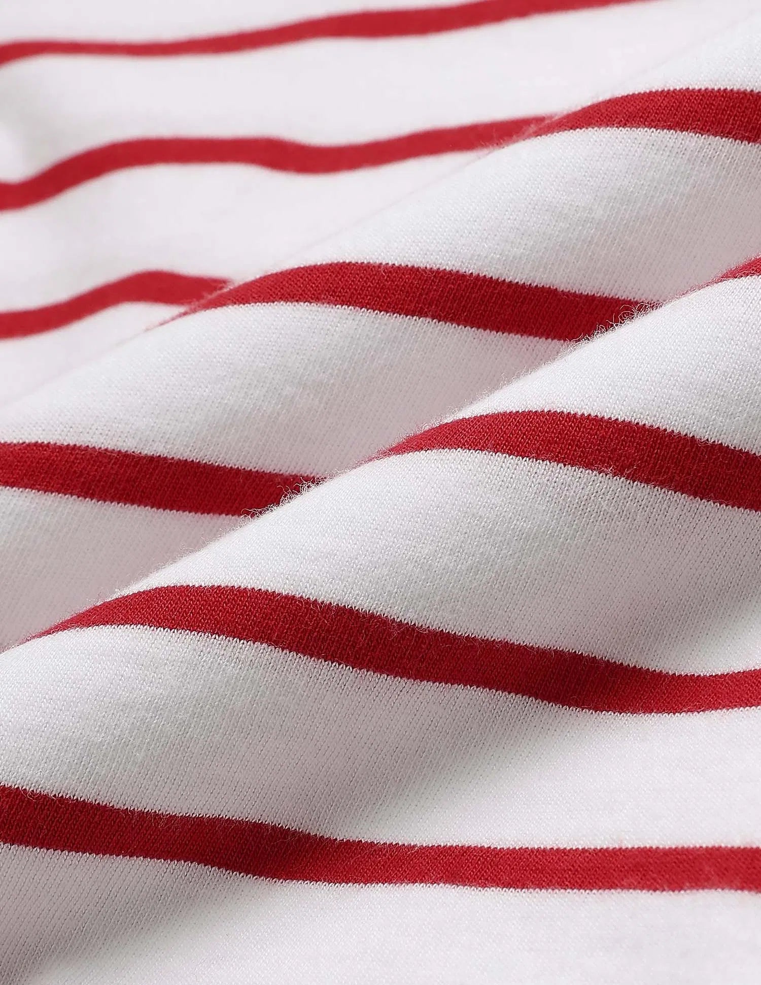 Boys Red Cotton Horizontal Striped Regular Fit T-Shirt