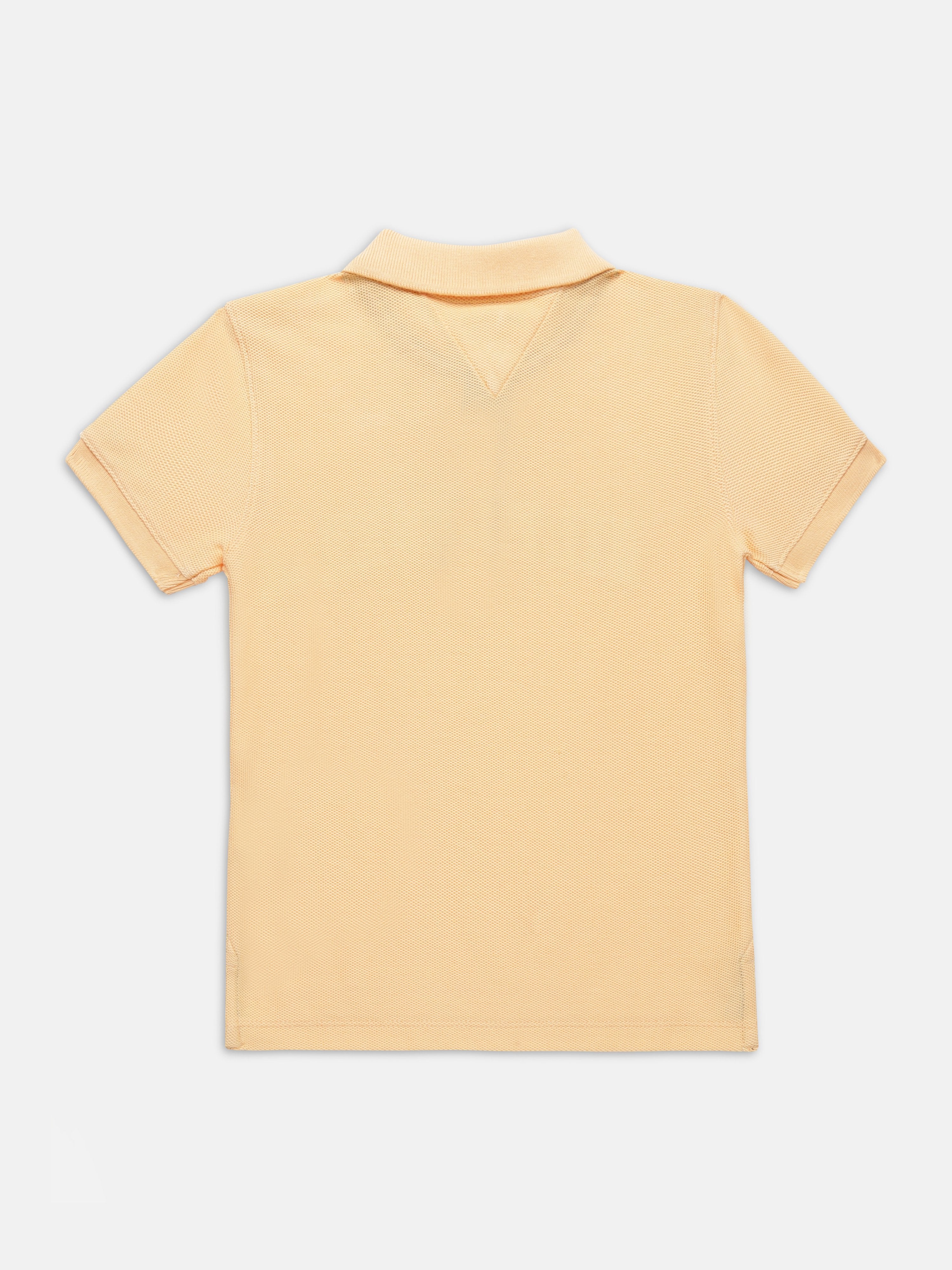 Boys Orange Logo Polo Collar Regular Fit Knit Top